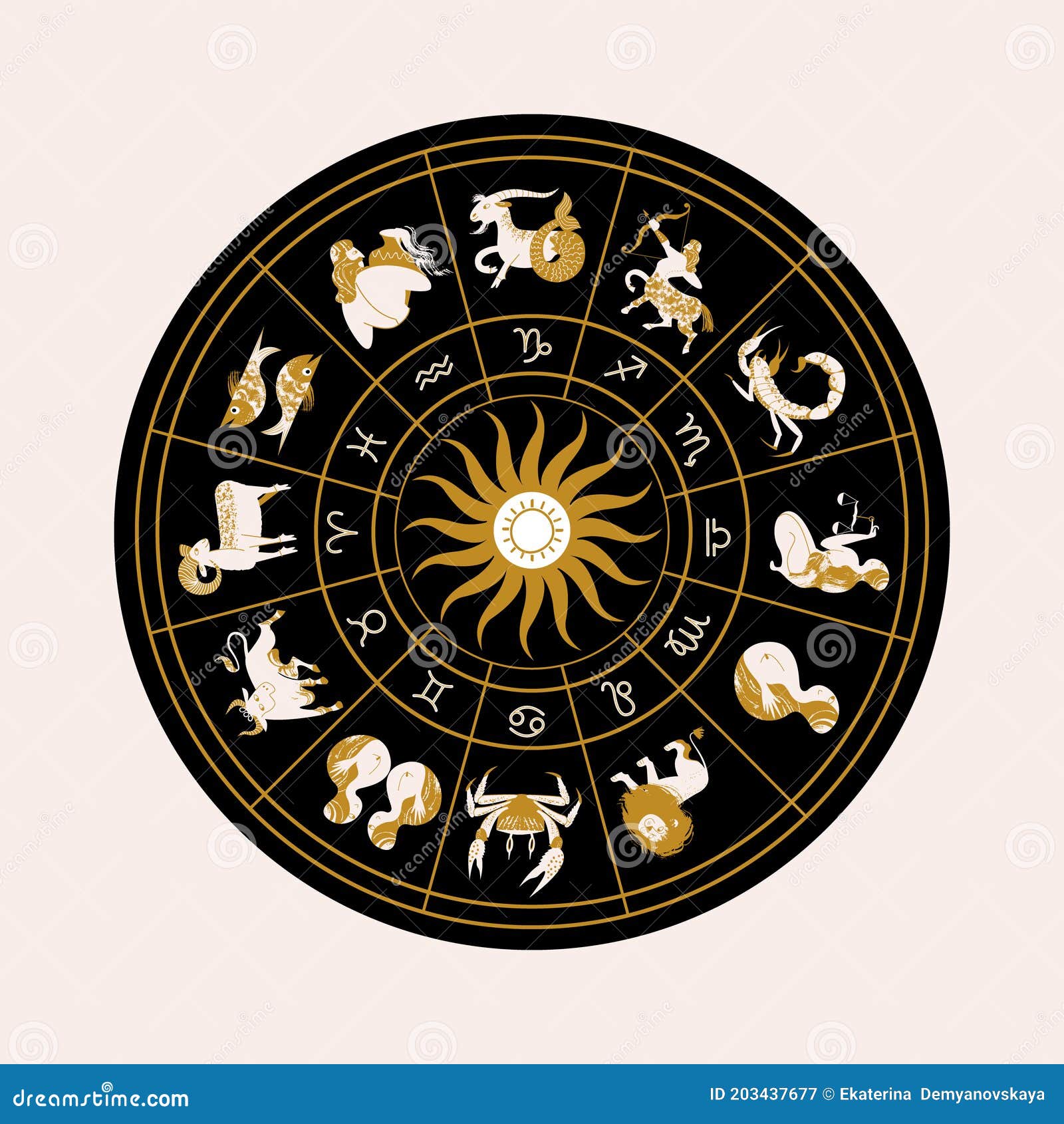 星象学 十二生肖标志的占星轮 动物圈 矢量图插图向量例证 插画包括有天秤座 星座