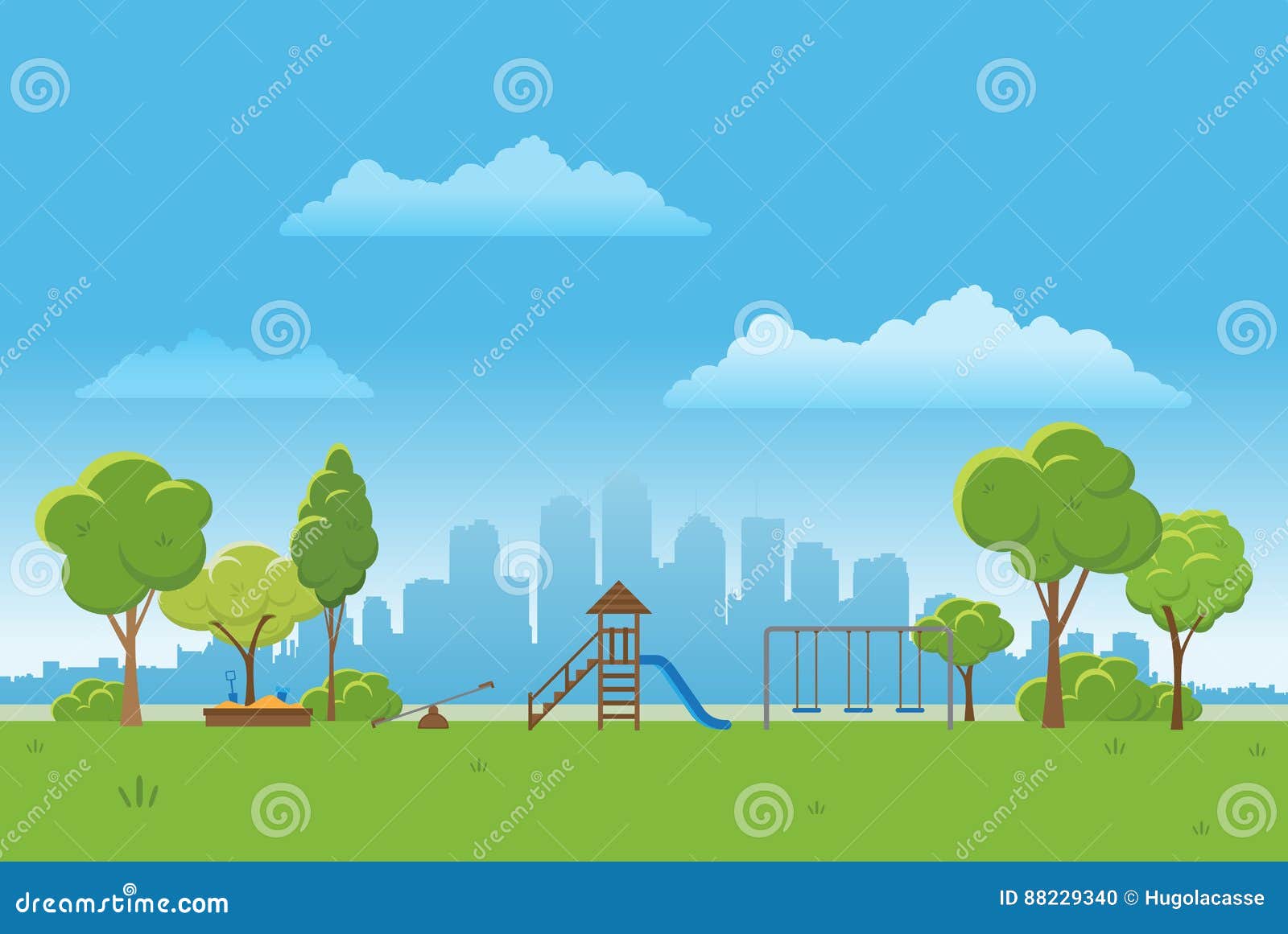春天风景背景公园传染媒介例证城市在背景中向量例证 插画包括有 9340