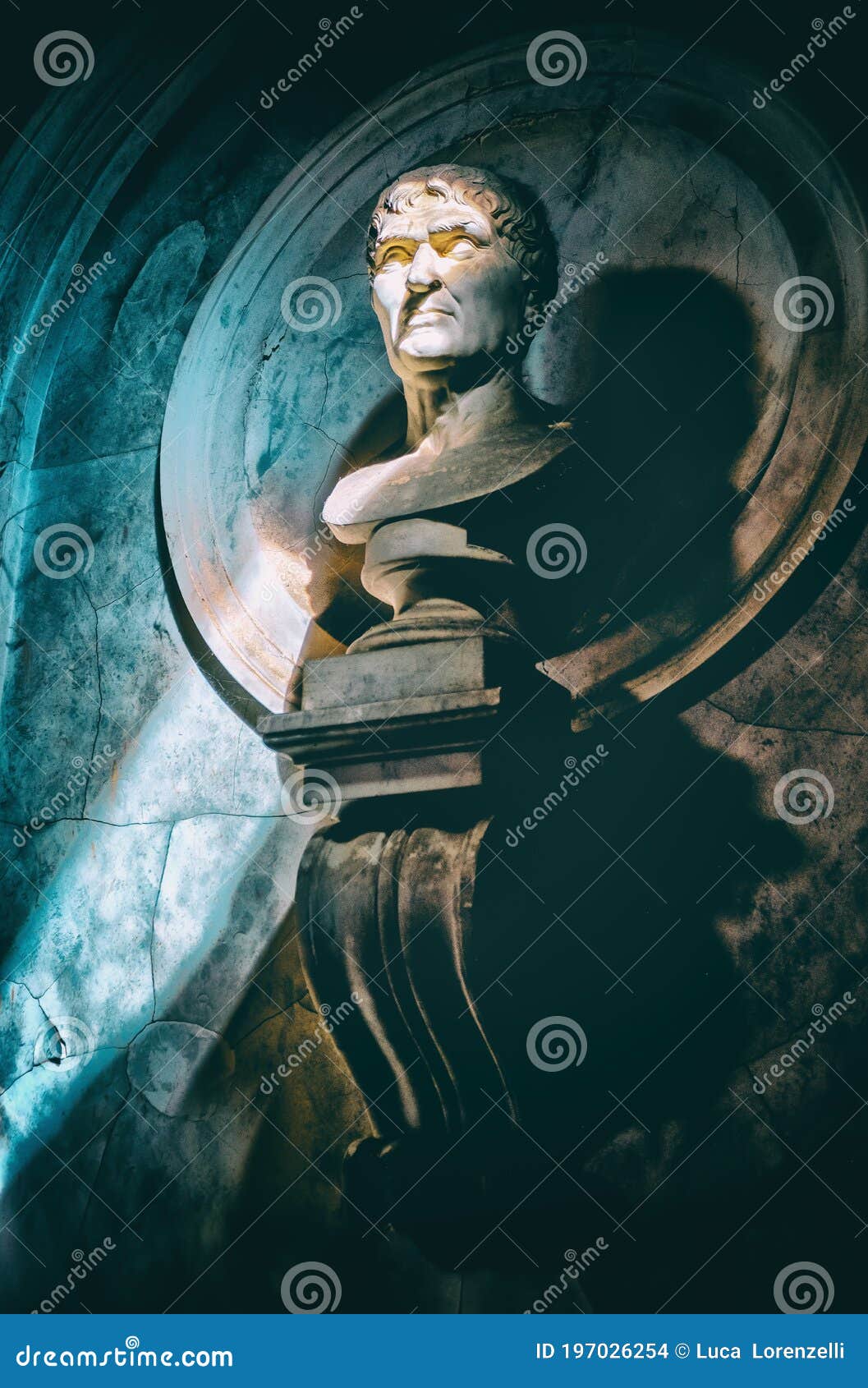 暗中半长雕像纵向背景中透过阴影的日光滤光库存照片 图片包括有编辑 题头 男人 博物馆 场面