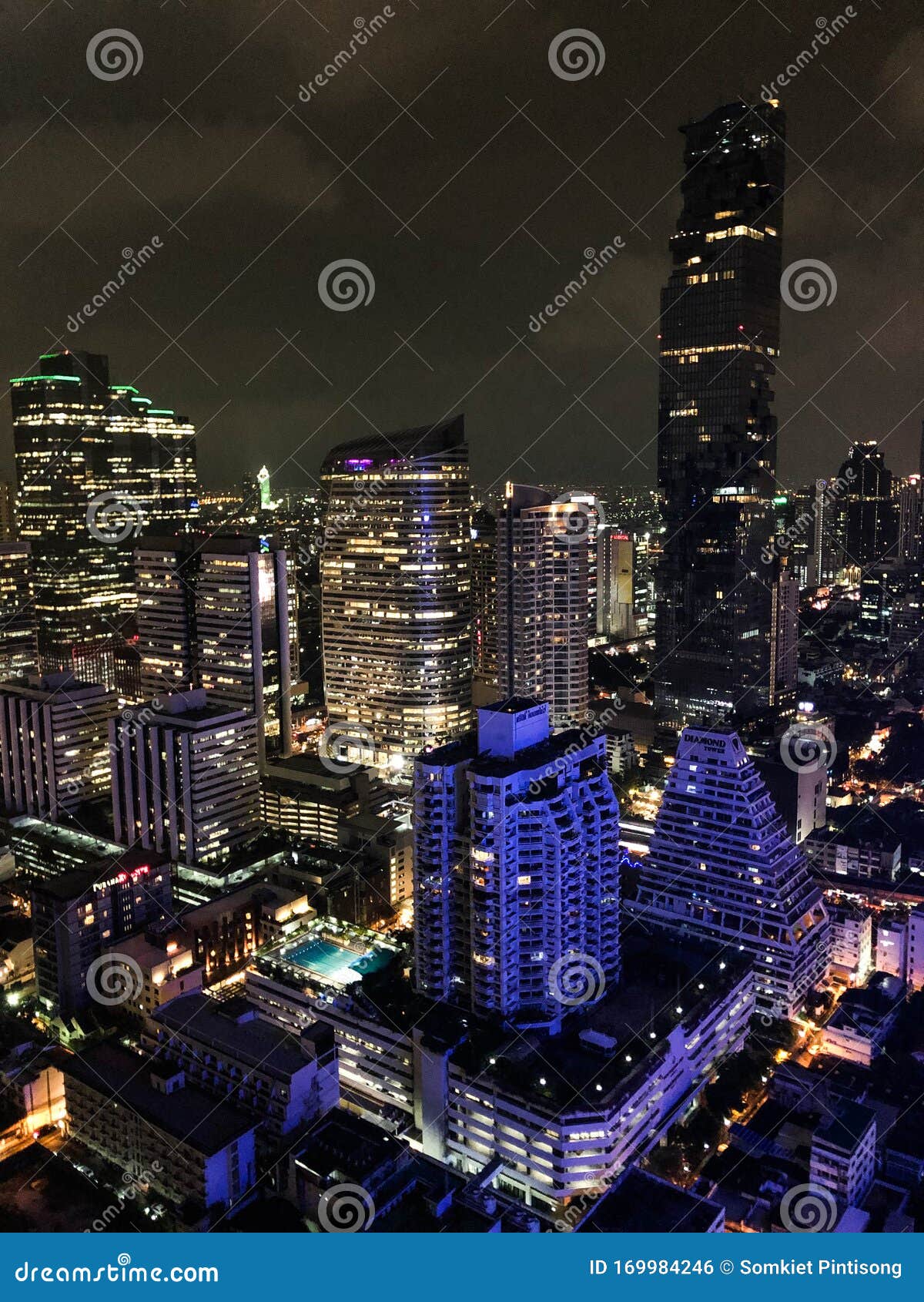 曼谷夜景酒店库存照片 图片包括有布哈拉 旅行 端口 港口 大都会 假期 现代 泰国