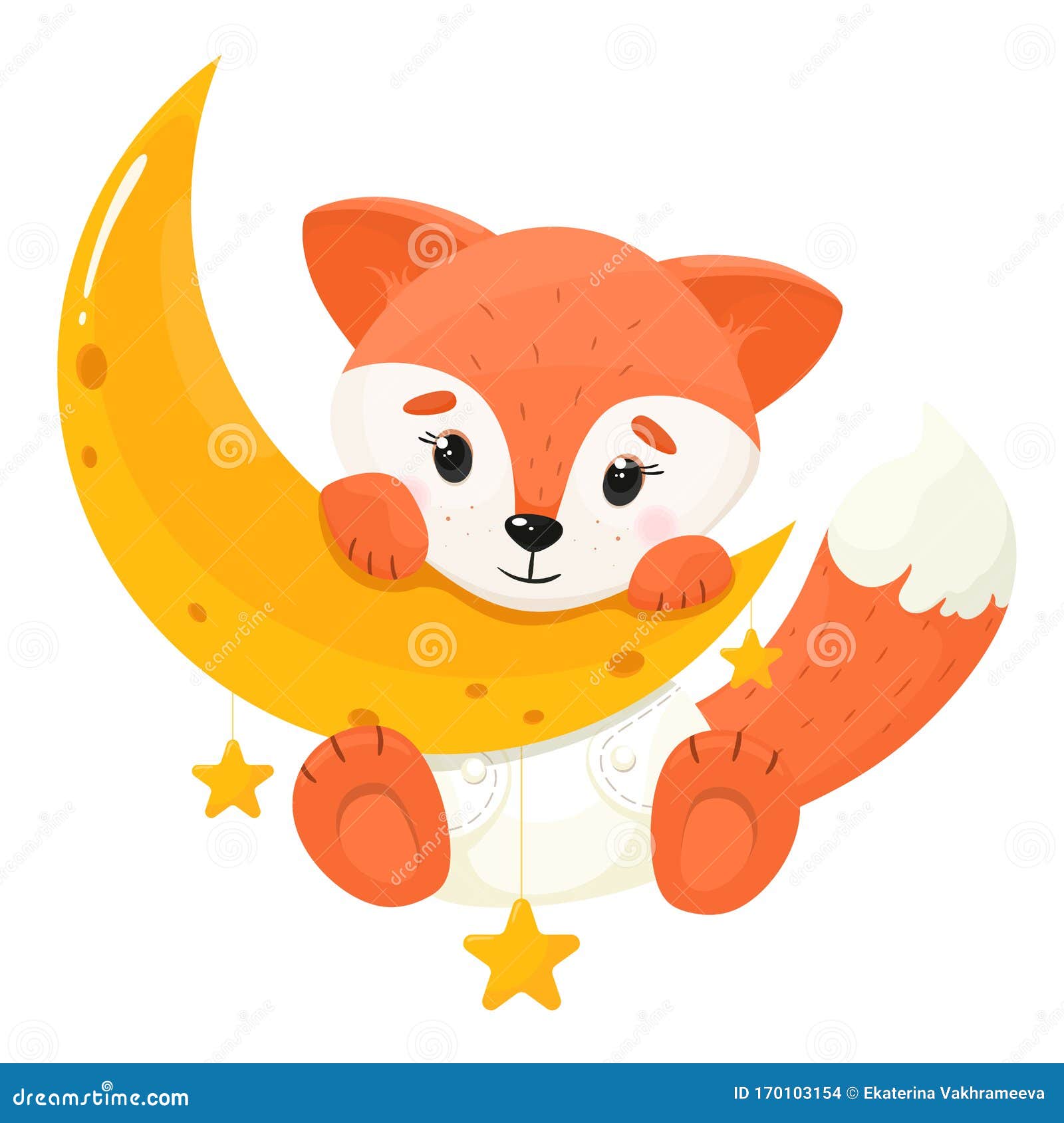 月亮上可爱的卡通狐狸卡通扁平样式的矢量图插图白色背景向量例证 插画包括有友好 看板卡 月亮上可爱的卡通狐狸卡通扁平样式的矢量图插图白色背景向量例证 插画包括有友好 看板卡