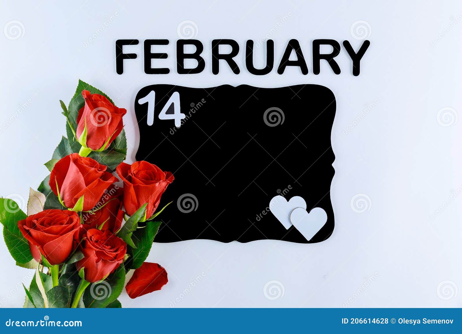 2月14日发文的红玫瑰花束 白色背景中突显的黑板模型库存照片 图片包括有框架 存在 背包 言情
