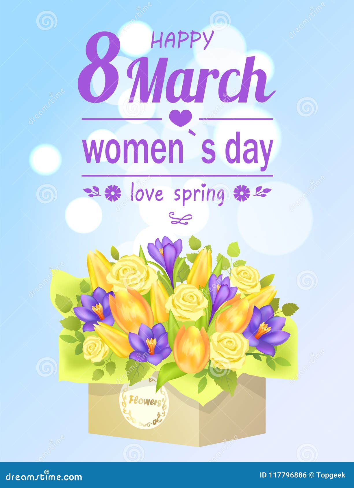 3月8日妇女爱春天海报花花束向量例证 插画包括有 3月8日妇女爱春天海报花花束向量例证 插画包括有
