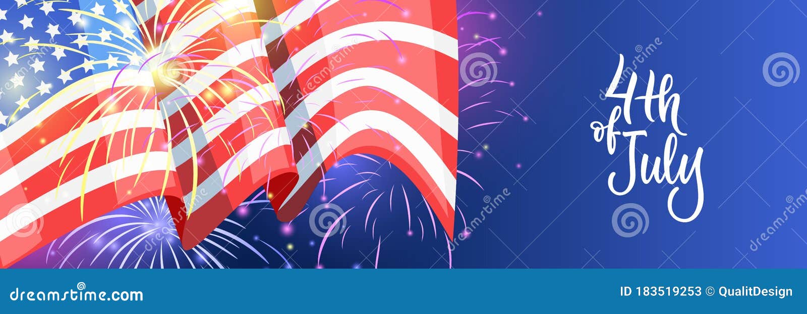 7月4日美国国旗 焰火蓝色背景上的书法字美国独立日矢量图横幅向量例证 插画包括有背包 海报 7月4日美国国旗 焰火蓝色背景上的书法字美国独立日矢量图横幅向量例证 插画包括有背包 海报