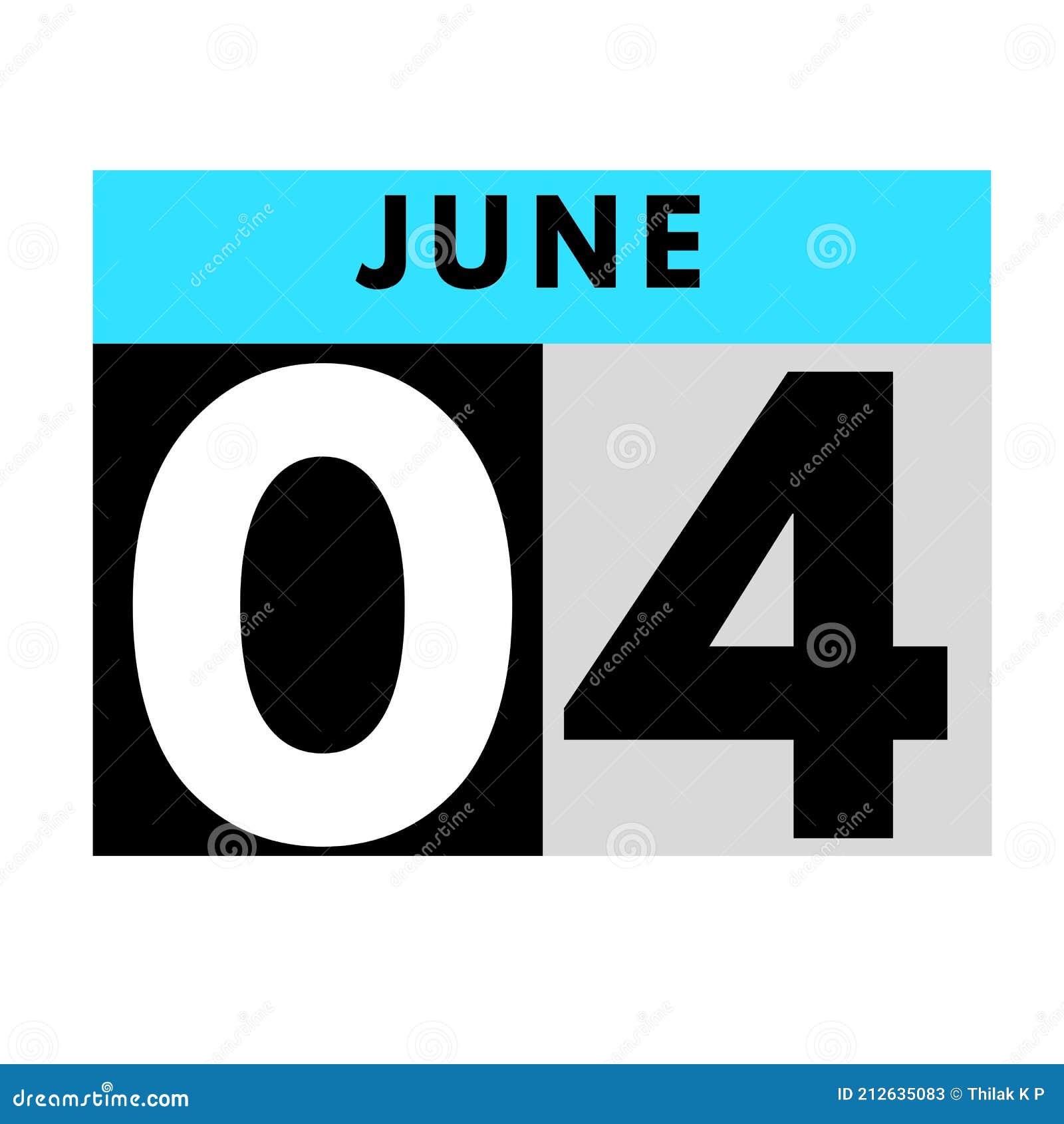 6月4日. 公寓历象日期天月日历6月库存例证. 插画包括有日志, 计划程序, 图象, 编号, 活动- 212635083