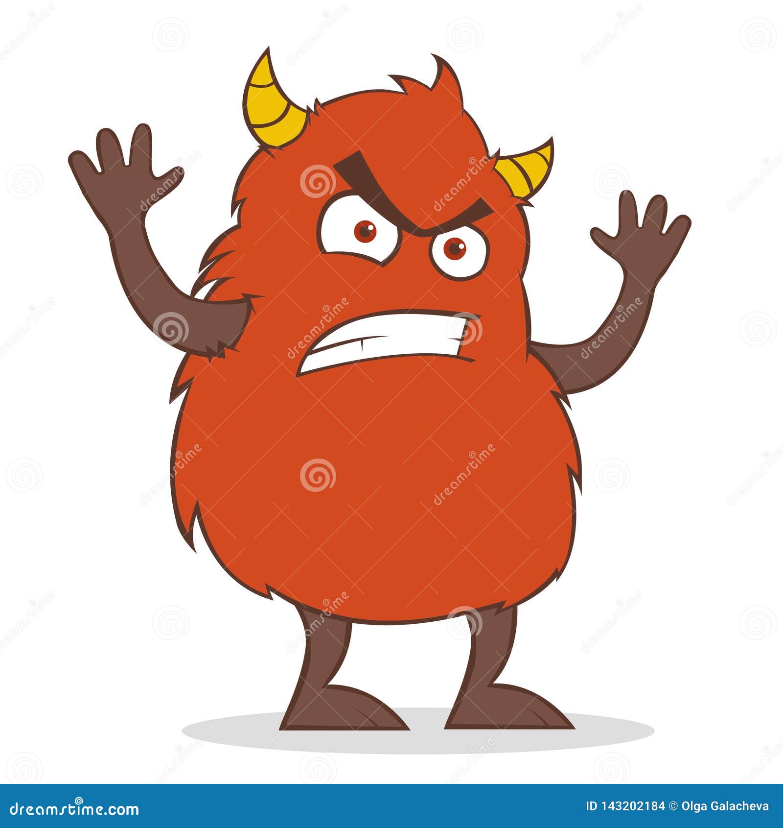 有黄色垫铁的恼怒的逗人喜爱的红色妖怪库存例证 插画包括有滑稽 动画片 颜色 敌意 万圣节 有黄色垫铁的恼怒的逗人喜爱的红色妖怪库存例证 插画包括有滑稽 动画片 颜色 敌意 万圣节