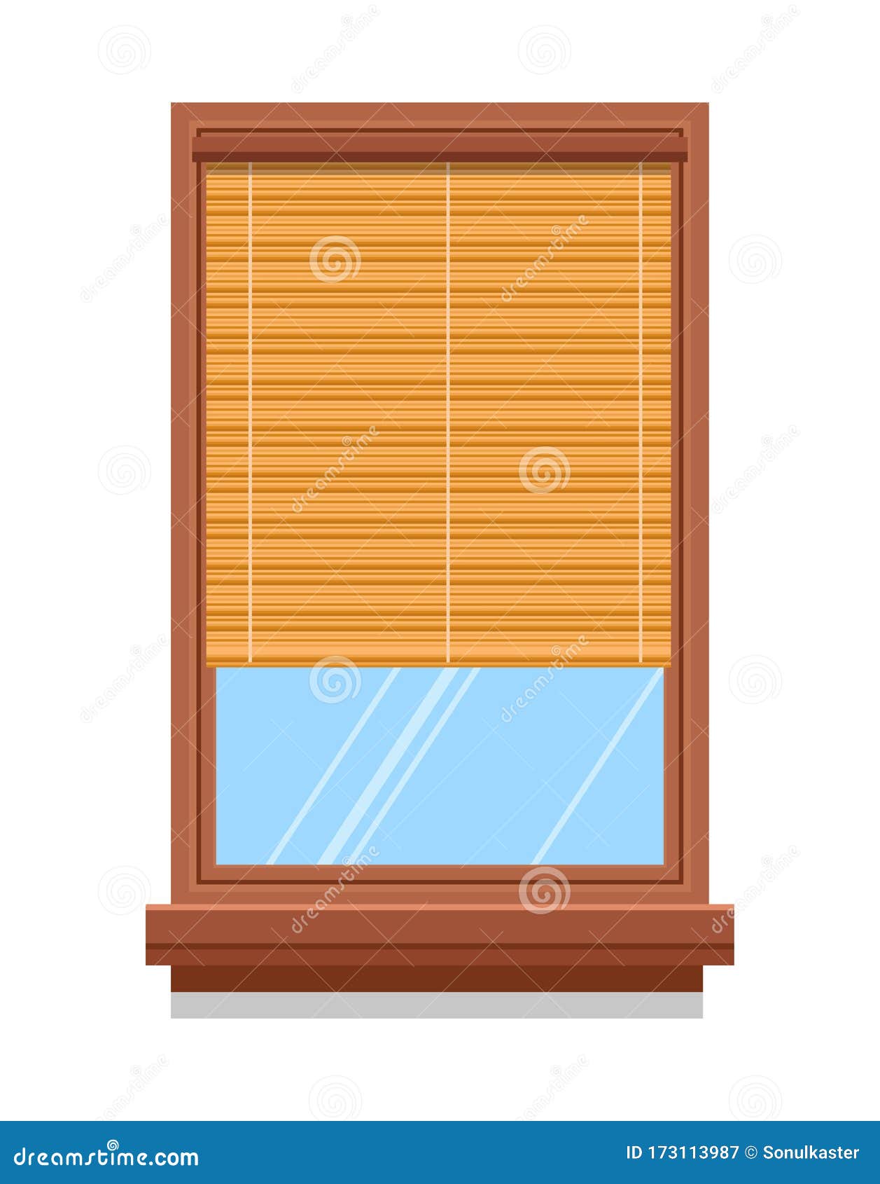 木窗上的窗帘或竹百叶窗 孤立的图标向量例证 插画包括有盖子 查出 对象 方便 闪亮的 关闭 173113987