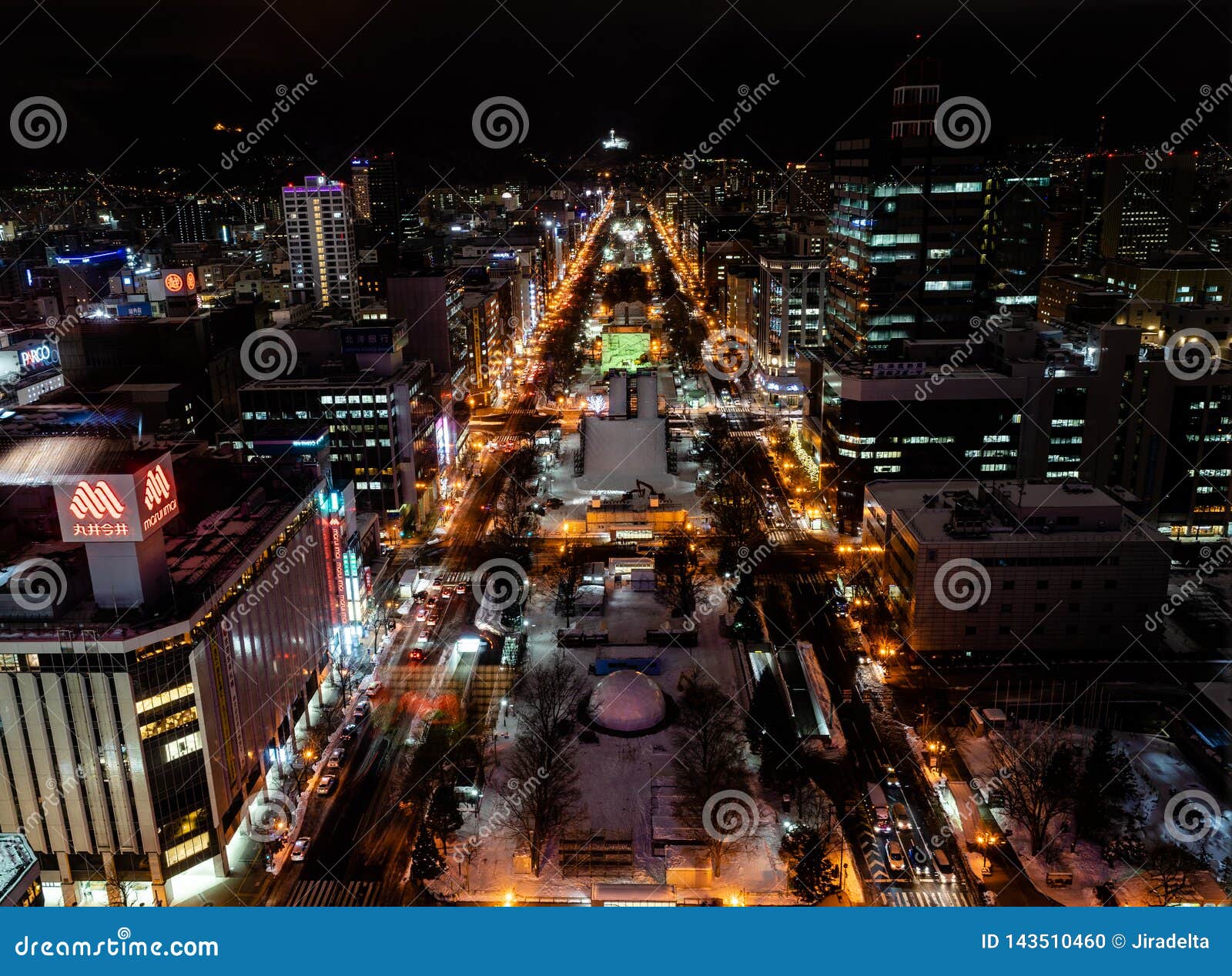 札幌北海道日本夜景在冬天库存照片 图片包括有晚上 札幌 景观 旅行 节日 街道 商业