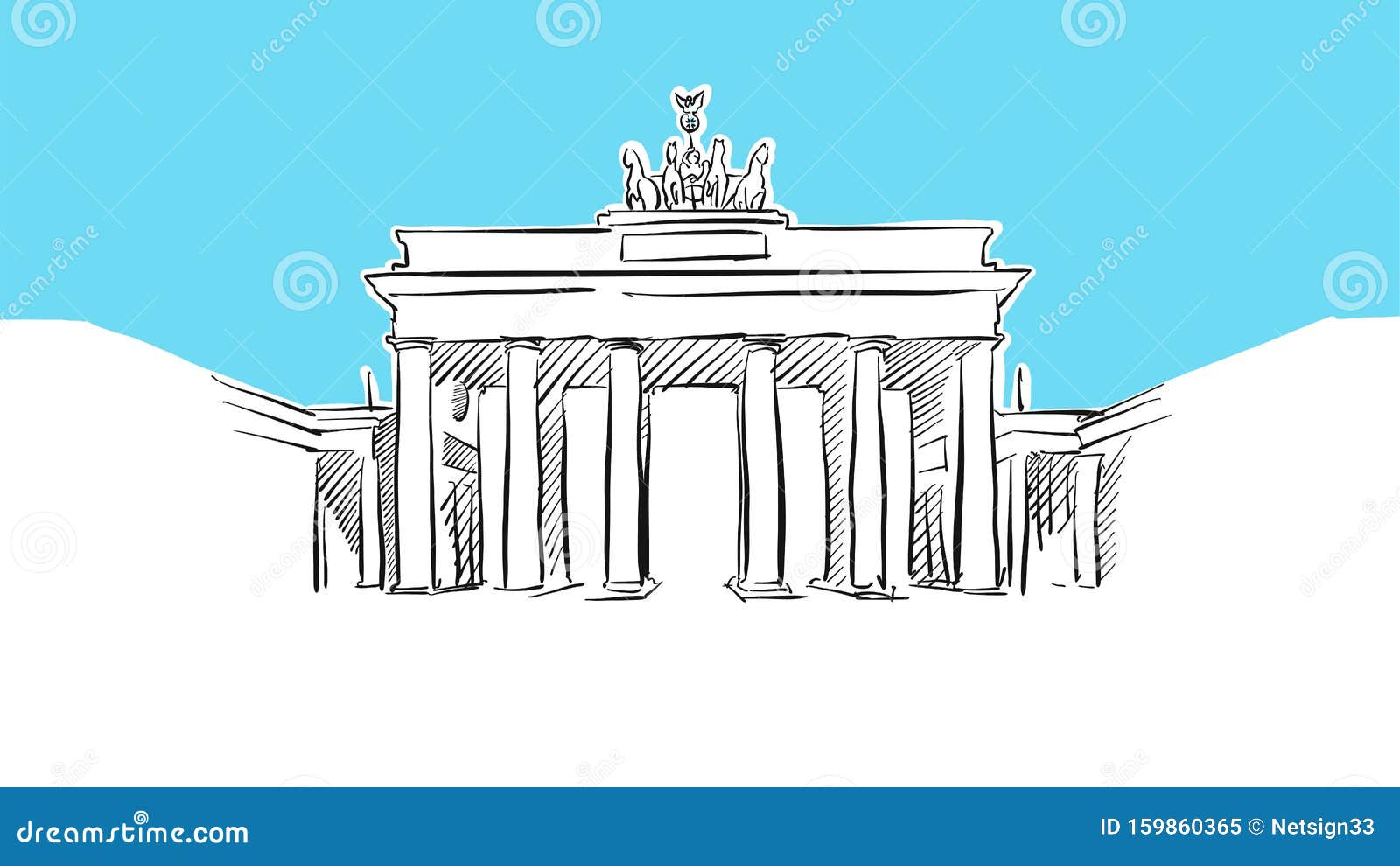 柏林布兰德堡门艺术矢量图素描向量例证 插画包括有国家 全景 都市风景 地标 线性 分级显示 柏林布兰德堡门艺术矢量图素描向量例证 插画包括有国家 全景 都市风景 地标 线性 分级显示