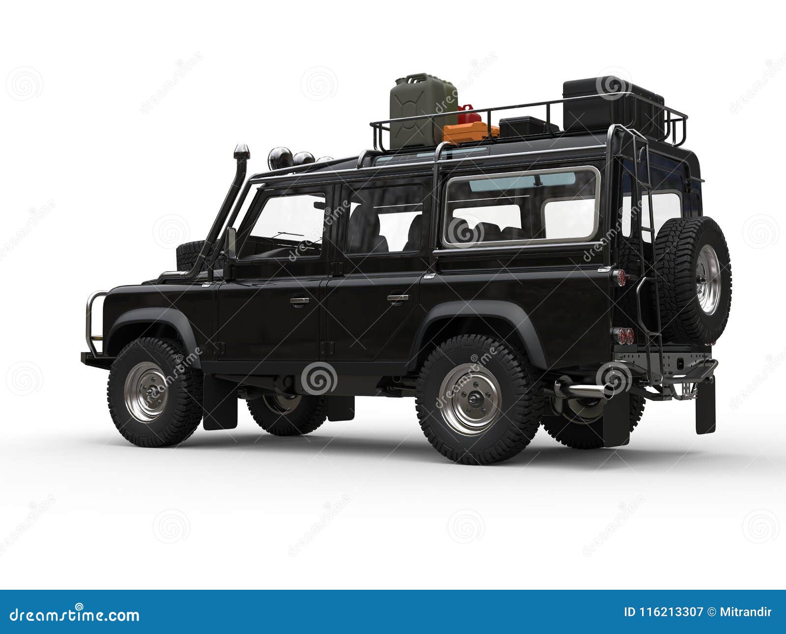 染黑路四轮驱动的车的后面视图库存例证 插画包括有染黑路四轮驱动的车的后面视图