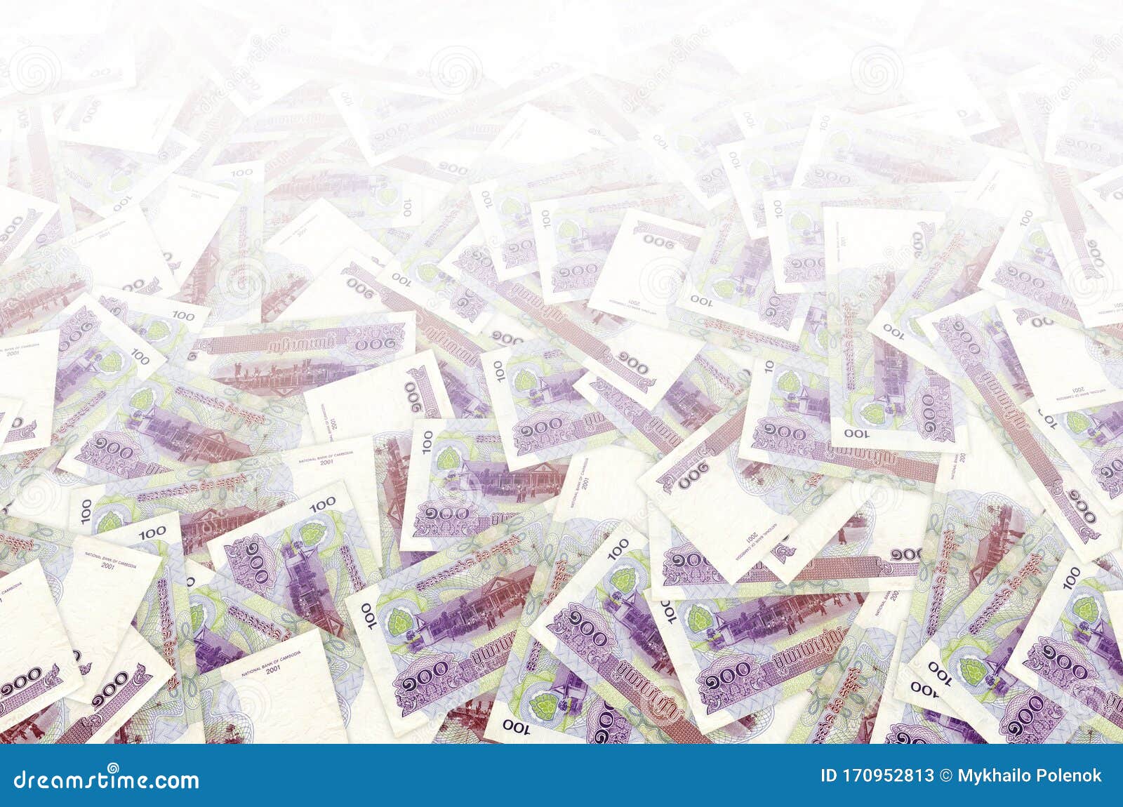 100柬埔寨瑞尔钞票图案是柬埔寨的国家货币库存图片 图片包括有富有 采购 一个 前面 纪念碑