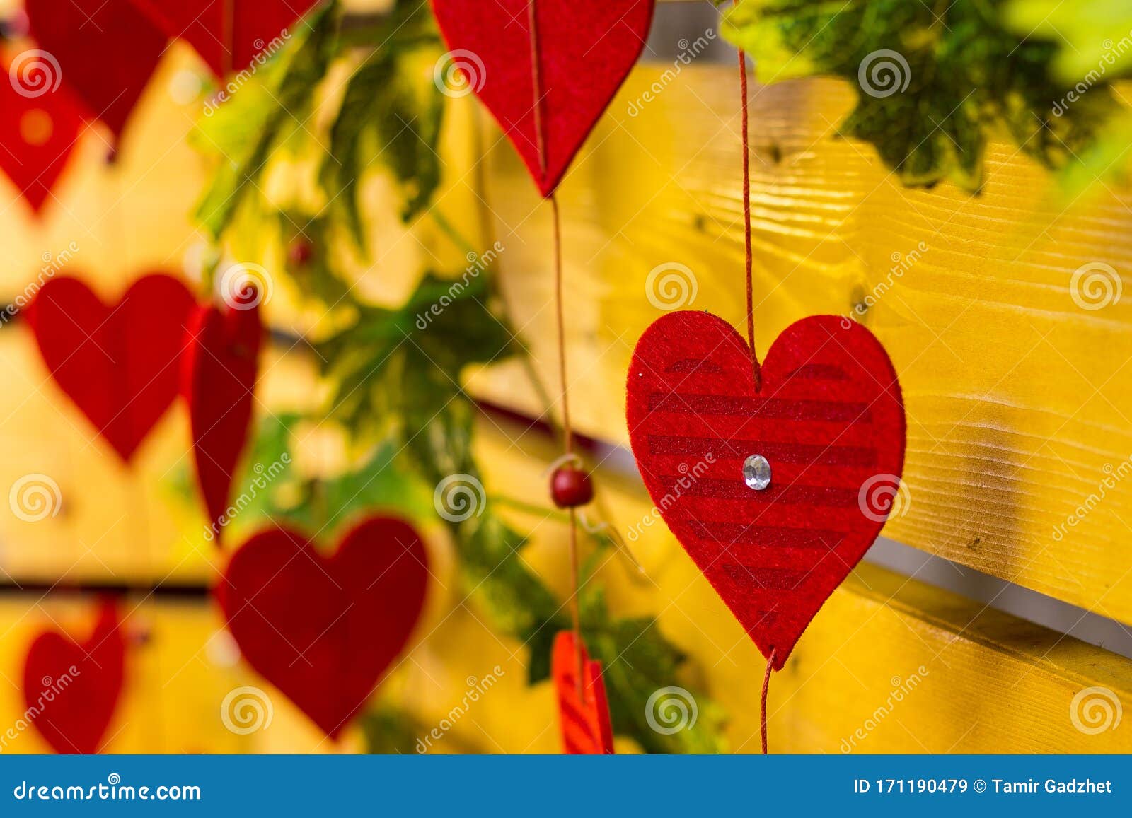 树叶背景上的红心2月14日库存图片 图片包括有2月14日 树叶背景上的红心