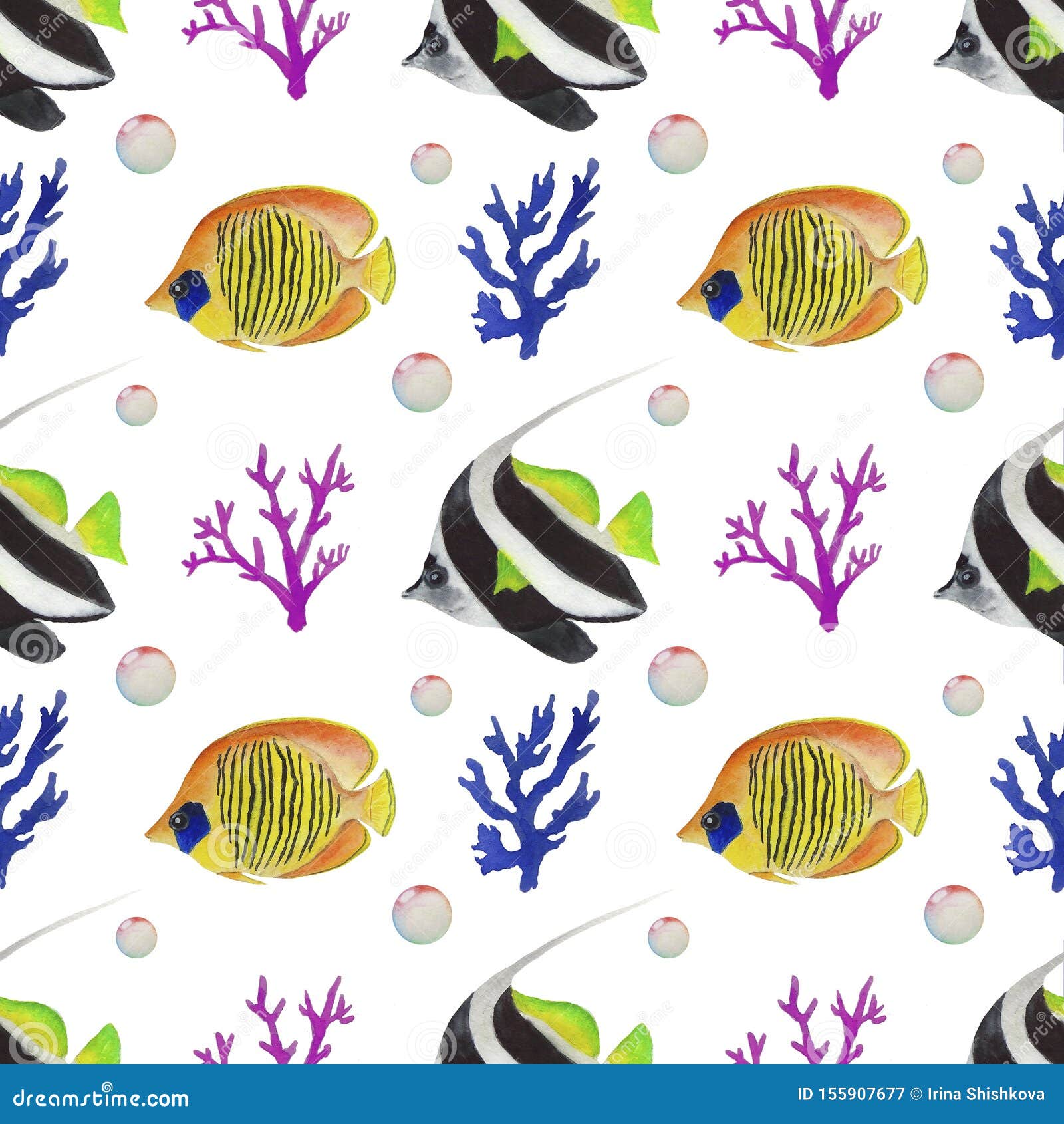 样式海鱼珊瑚壳海星例证海洋动物数字纸纺织品设置了夏天植物的春天装饰墙壁wa 库存例证 插画包括有新鲜 纸张