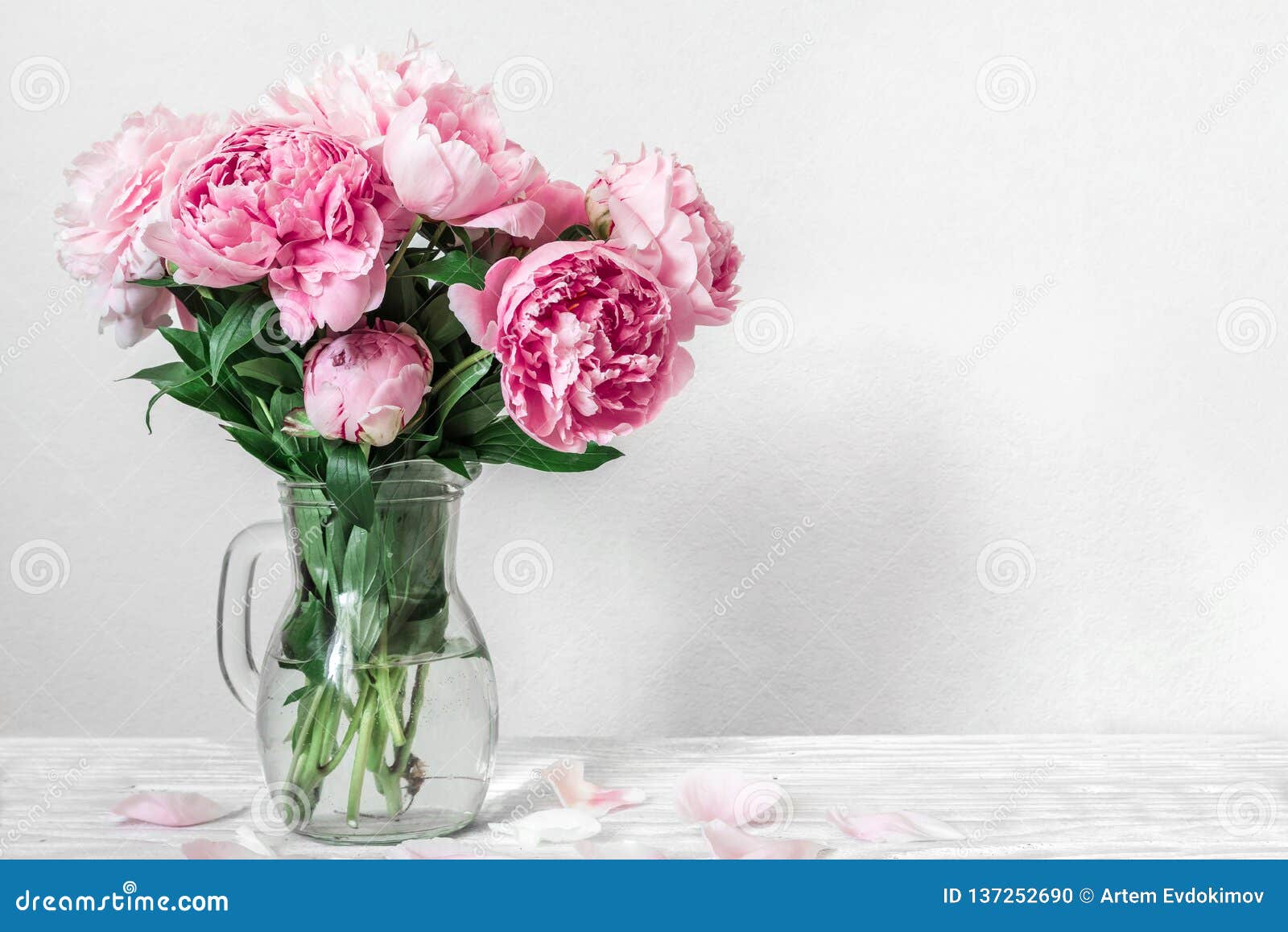 桃红色牡丹花美丽的花束在花瓶的妇女天或婚姻的背景与拷贝空间库存照片 图片包括有妇女天或婚姻的背景与拷贝空间 桃红色牡丹花美丽的花束在花瓶的