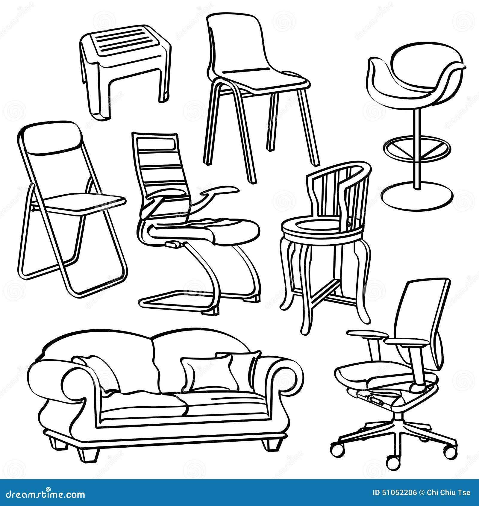 椅子汇集库存例证 插画包括有