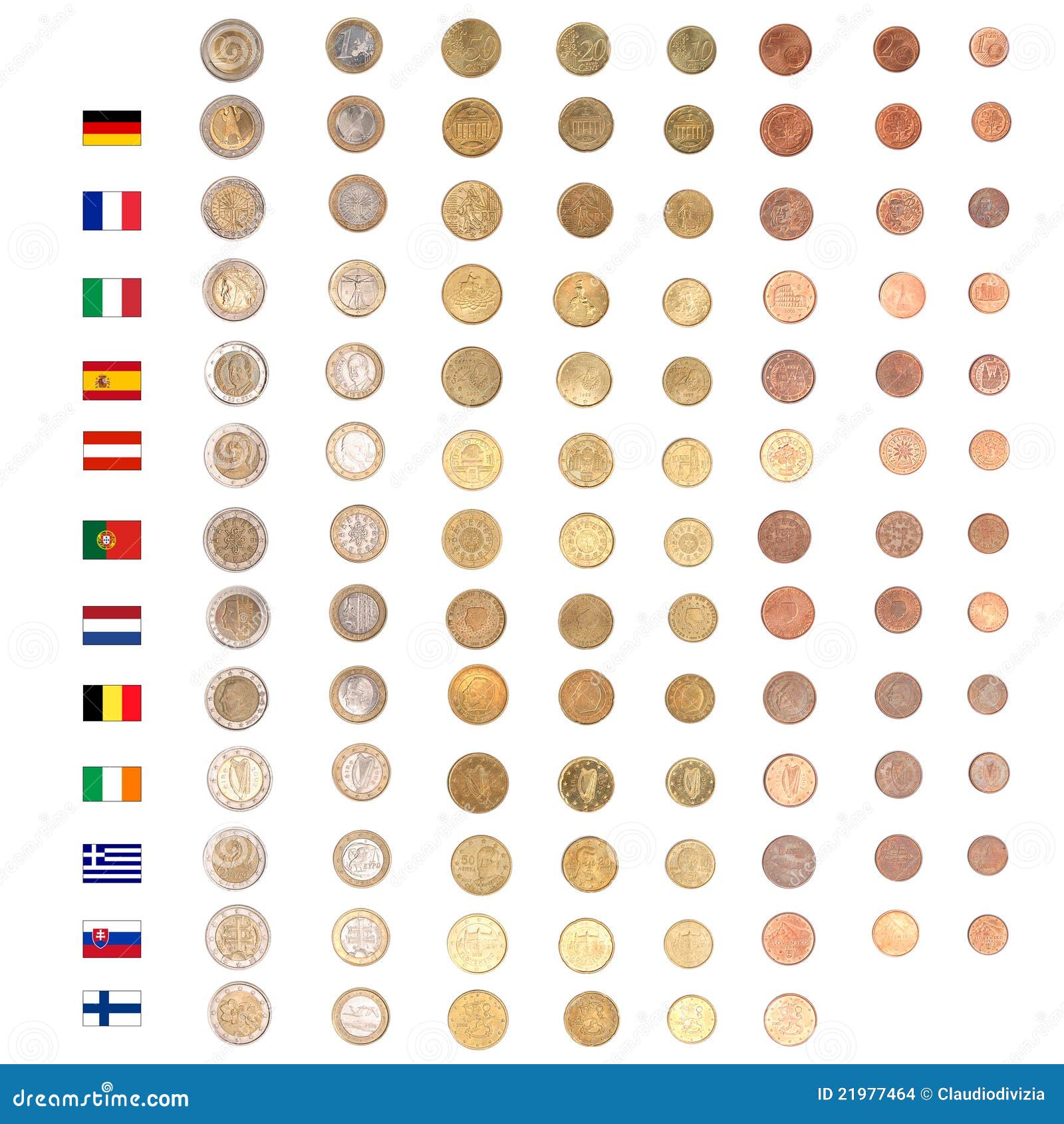 欧元硬币库存例证. 插画包括有国家, 国际, 比利时人, 德语, 硬币, 希腊语, 货币, 葡萄牙语- 21977464
