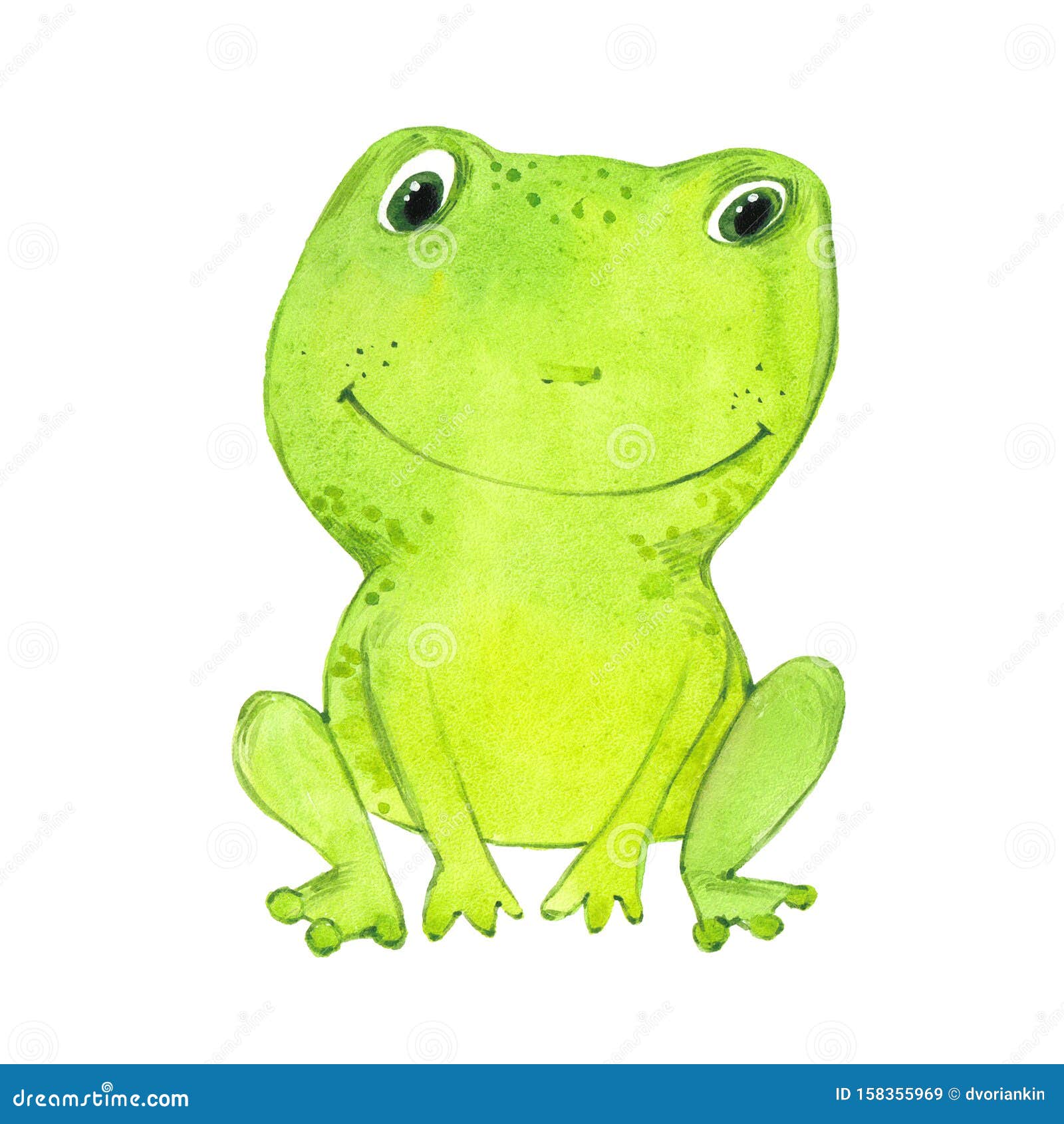 水彩怪蛙库存例证 插画包括有眼睛 动画片 字符 图画 蟾蜍 滑稽 敌意 水彩 绿色