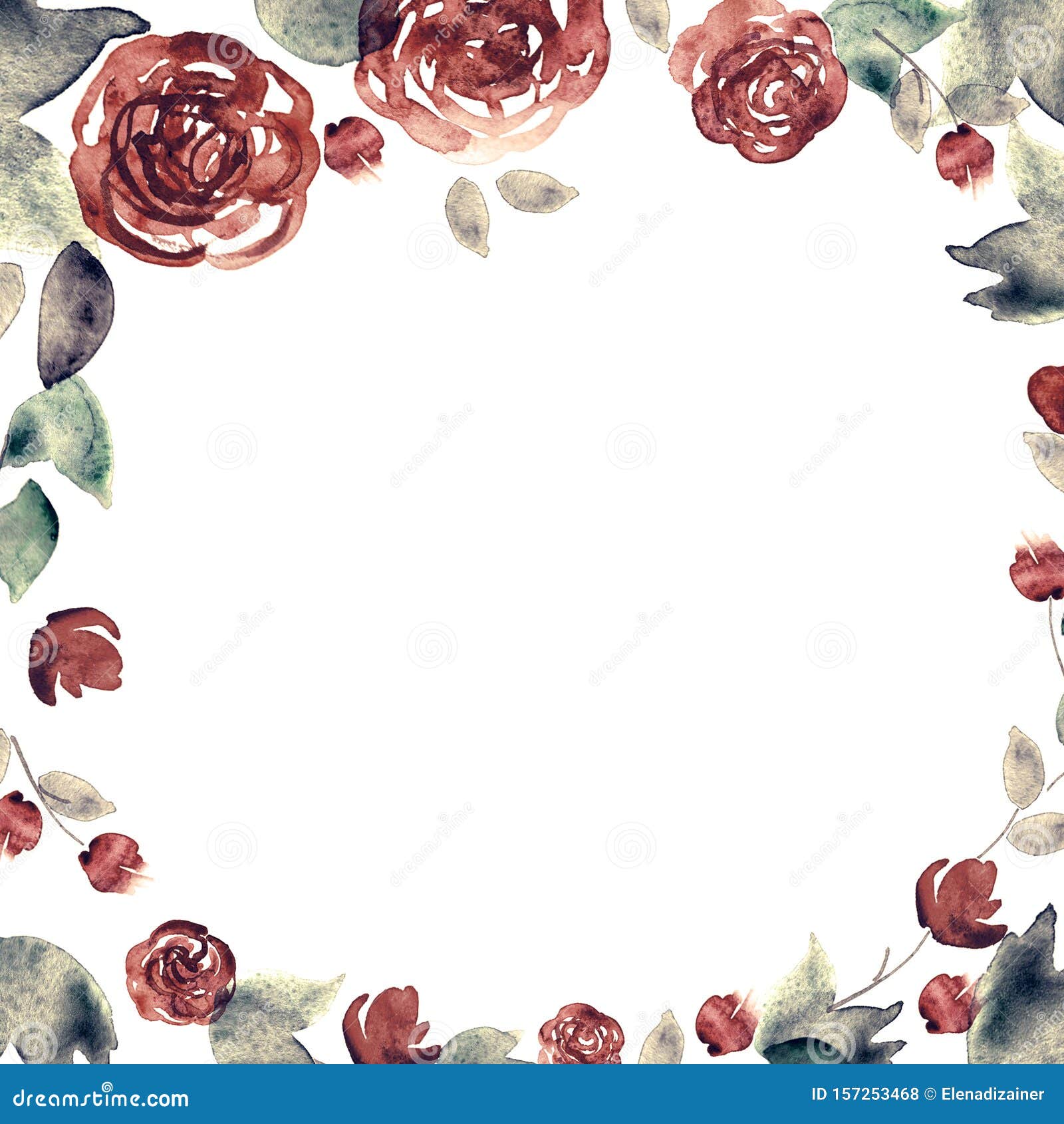 水彩手绘玫瑰花背景库存照片 图片包括有