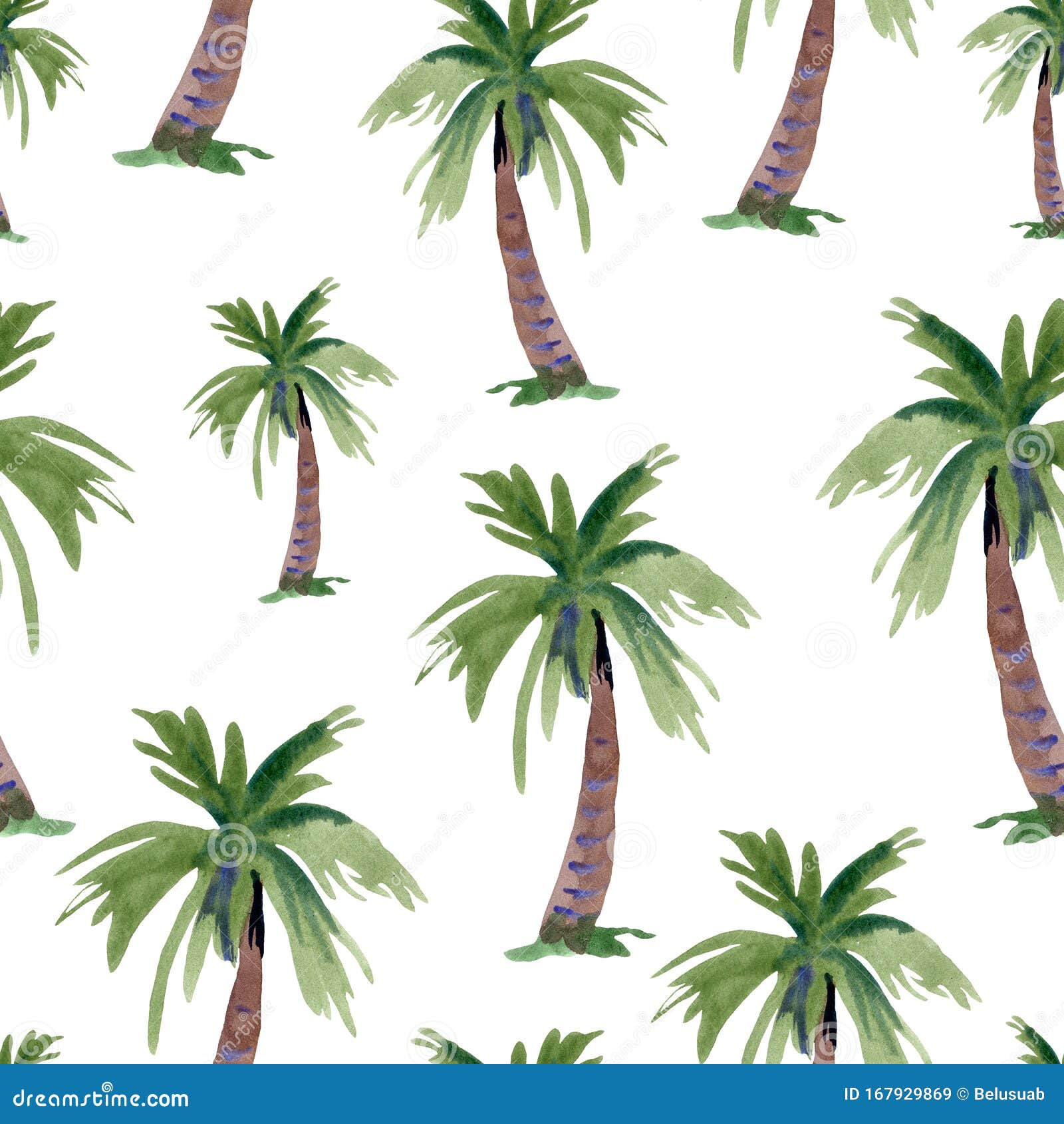 水彩自然棕榈无缝图案夏季纹理库存例证 插画包括有艺术 绿色 结构树 掌上型计算机 节假日