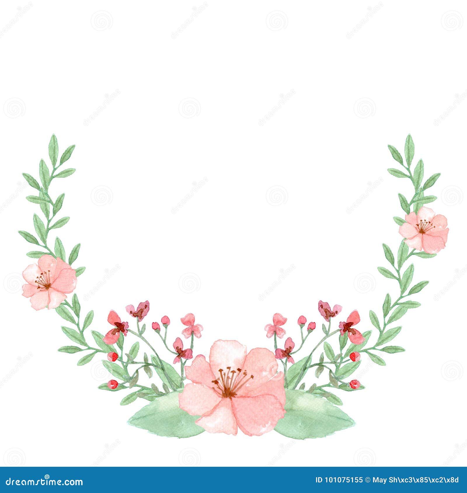 水彩花背景 花卉框架库存例证 插画包括有