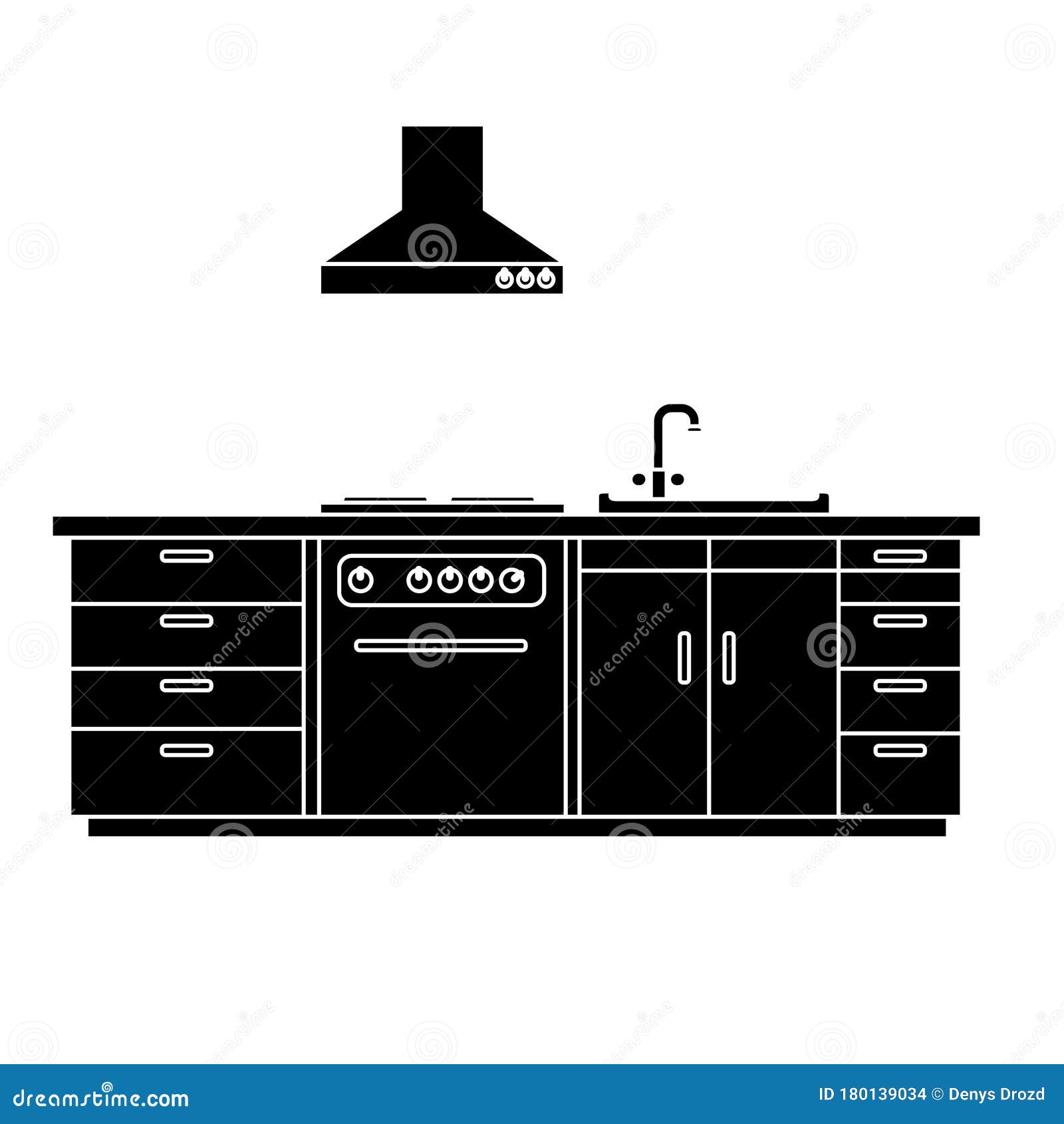 水槽里有橱柜 里面摆着厨具厨师矢量图烹饪插图向量例证 插画包括有移动 厨师 主厨 水槽