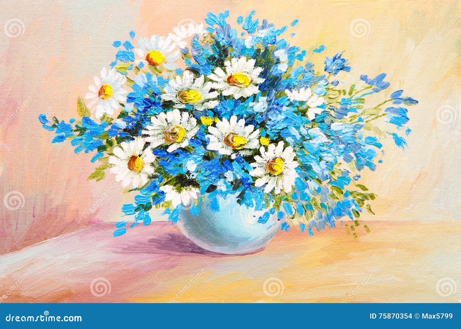 油画静物画 花花束在桌上的库存例证 插画包括有花花束在桌上的 油画静物画