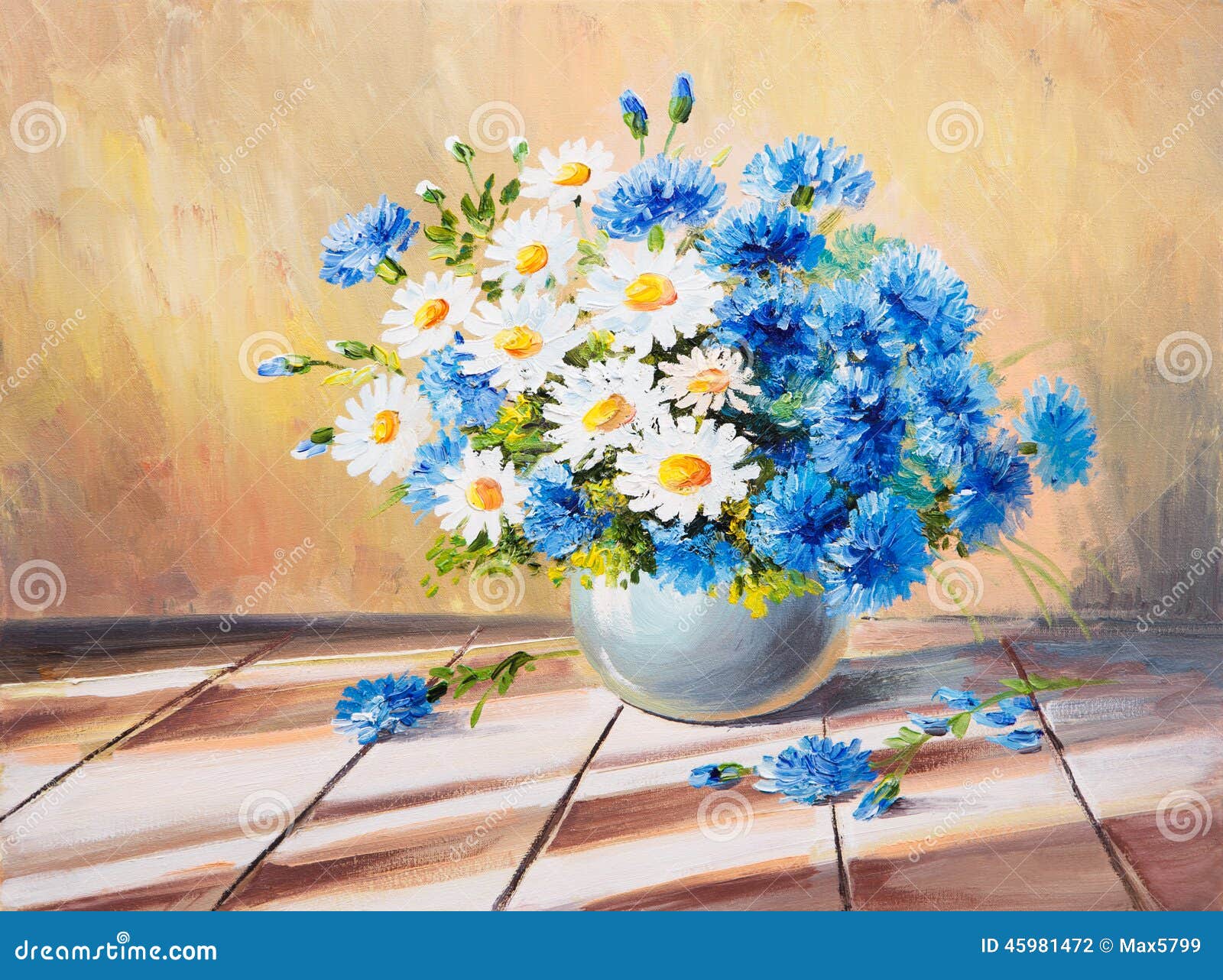 油画静物画 花花束在一张木桌上的库存例证 插画包括有油画静物画 花花束在一张木桌上的