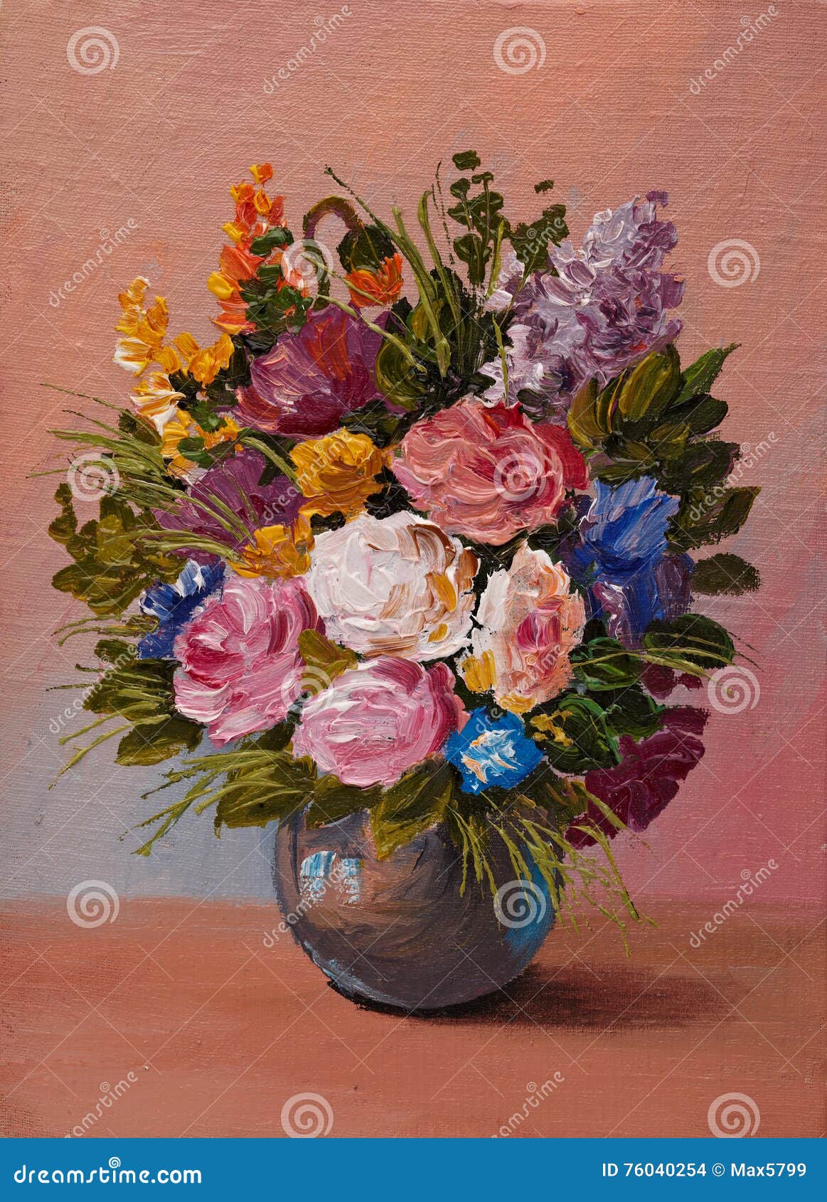 油画 静物画 花花束库存例证 插画包括有静物画 花花束 油画