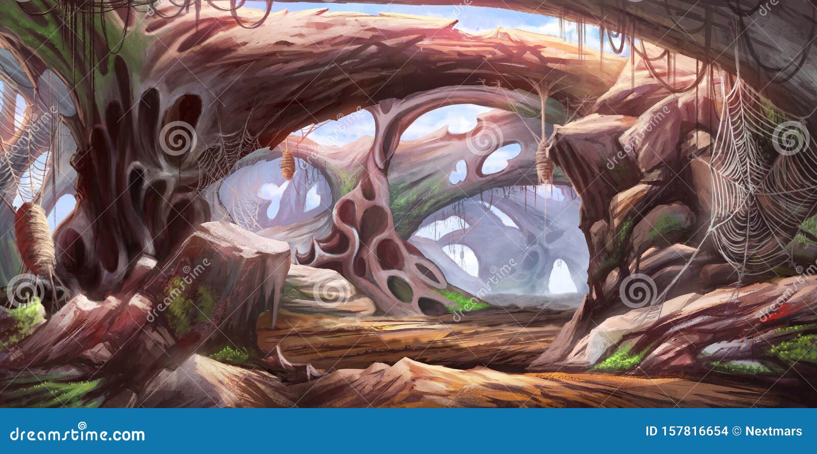 洞科幻大背景概念艺术真实插图库存例证 插画包括有形成 冒险家 概念 例证 设计 未来派