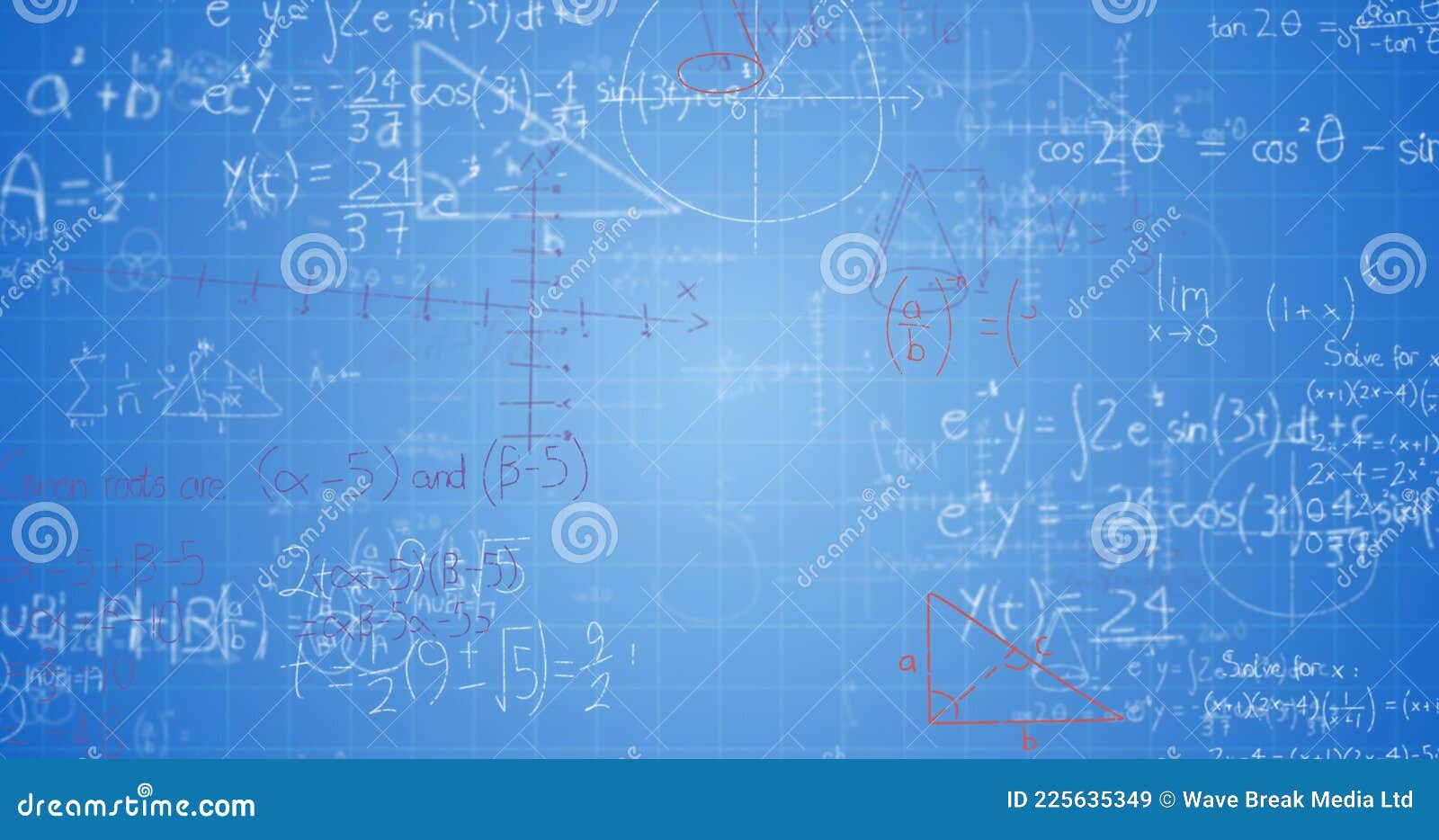 浮于网格线上的数学方程库存例证 插画包括有兴奋 颜色 大学 发展 反空气污染的 人们