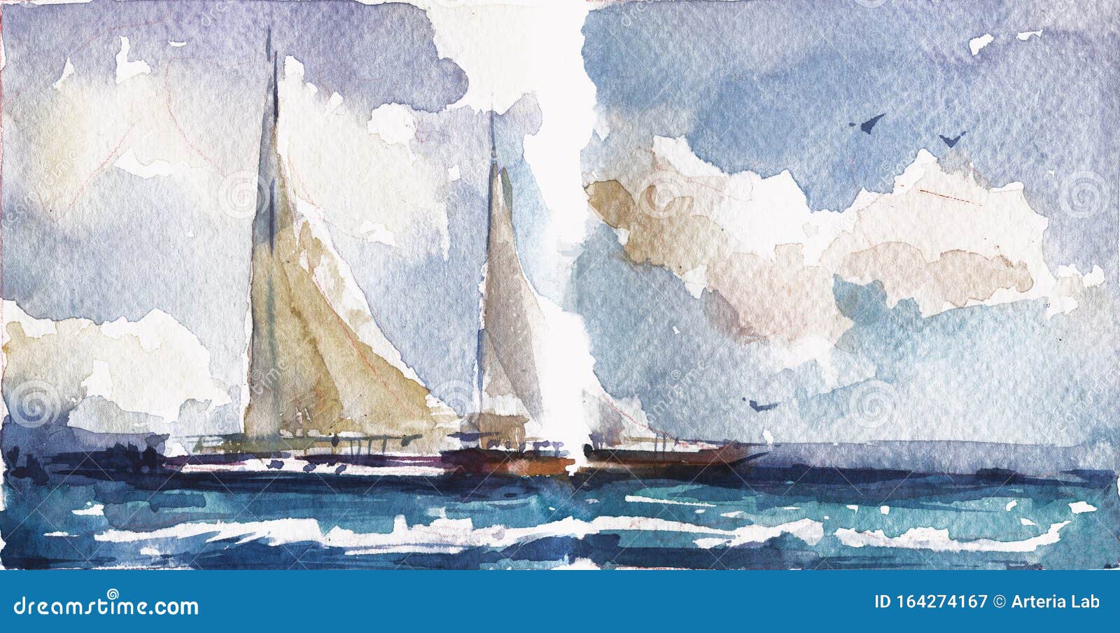 海上手绘水彩插图库存例证 插画包括有美丽如画 竞争 种族 云彩 安静 白天 风帆 生活方式 海上手绘水彩插图库存例证 插画包括有美丽如画 竞争 种族 云彩 安静 白天 风帆 生活方式