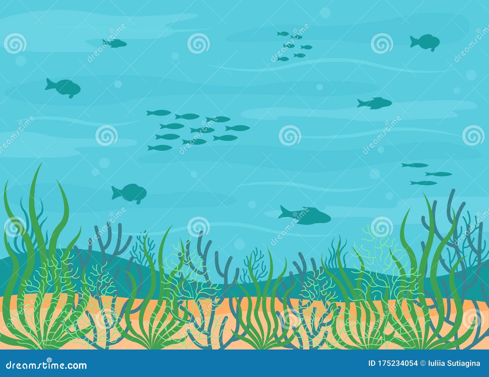 海景 水下背景海洋动植物海洋植物与鱼类轮廓海底全景矢量向量例证 插画包括有水生 海藻 海景 水下背景海洋动植物海洋植物与鱼类轮廓海底全景矢量向量例证 插画包括有水生 海藻