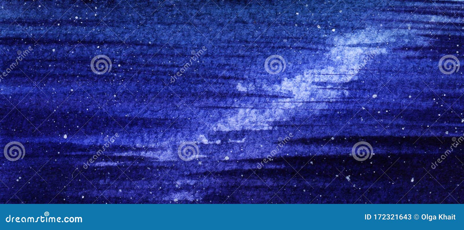 淡海水中深蓝夜星空与银河的映照抽象水彩背景手绘库存图片 图片包括有五颜六色 乳状 照亮