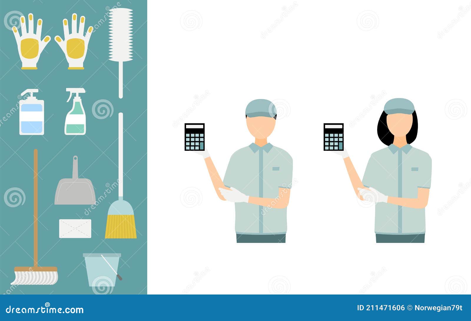 清掃スタッフと掃除グッズのイラストセット 上半身 Stock Illustration Illustration Of Body 清掃スタッフと掃除グッズのイラストセット 上半身 Stock Illustration Illustration Of Body