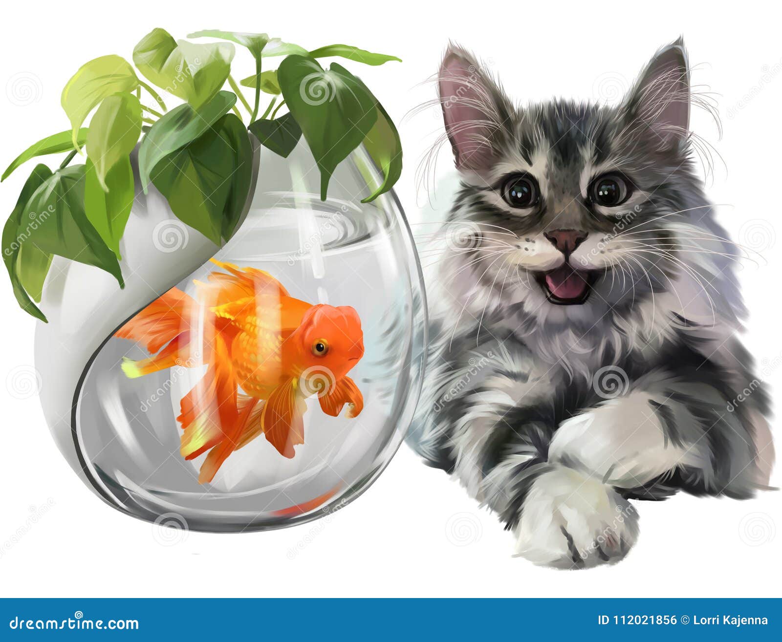 灰色小猫和金鱼水彩绘画库存例证 插画包括有艺术 滑稽 眼睛 宠物 平纹 毛皮 图画 灰色小猫和金鱼水彩绘画库存例证 插画包括有艺术 滑稽 眼睛 宠物 平纹 毛皮 图画