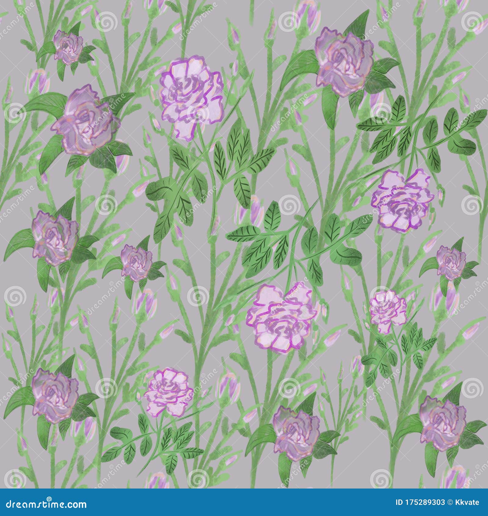 灰色背景水彩灌木粉玫瑰的无缝图案春夏设计优雅的打印包装 壁纸 库存例证 插画包括有模式 图画