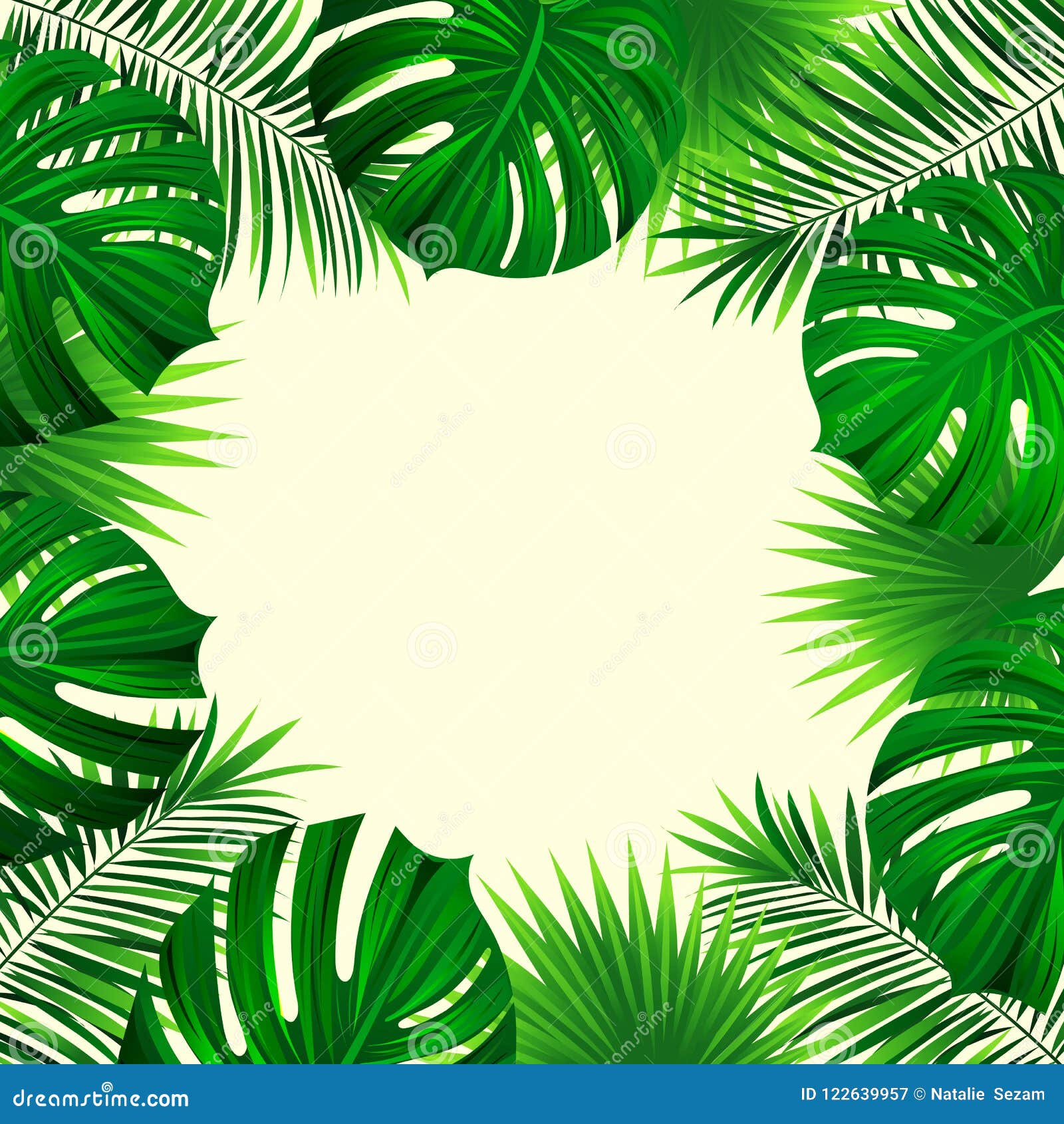 热带棕榈叶背景异乎寻常的密林种植卡片热带的设计在一个时髦样式的新自然背景brigh 库存例证 插画包括有迈阿密 装饰