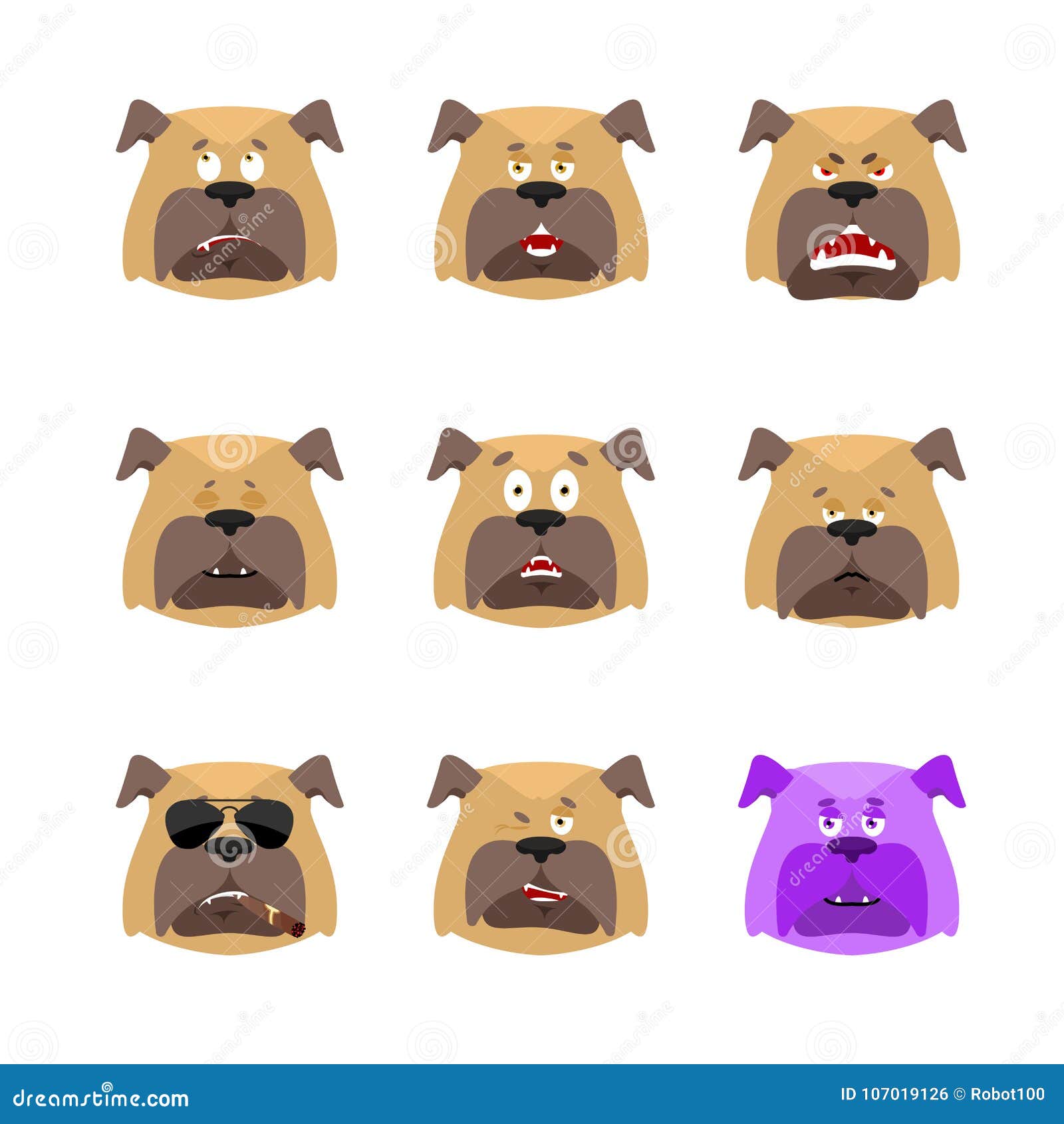 狗集合emoji具体化哀伤和恼怒的面孔有罪和睡觉p 向量例证 插画包括有有罪和睡觉 狗集合emoji具体化