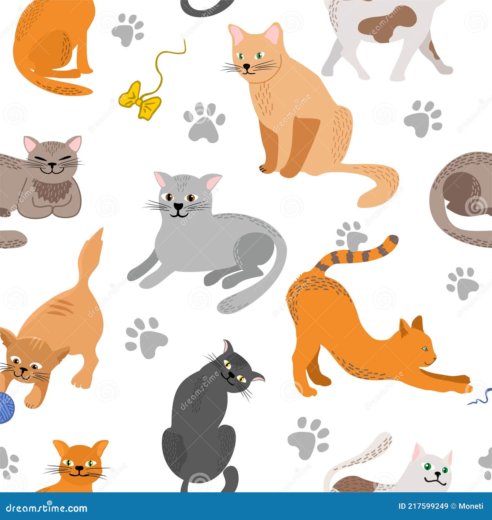 猫无缝图案 不同的猫种类的平插图 彩色可爱猫背景彩色小猫纹理向量例证 插画包括有装饰 模式 猫无缝图案 不同的猫种类的平插图 彩色可爱猫背景彩色小猫纹理向量例证 插画包括有装饰 模式