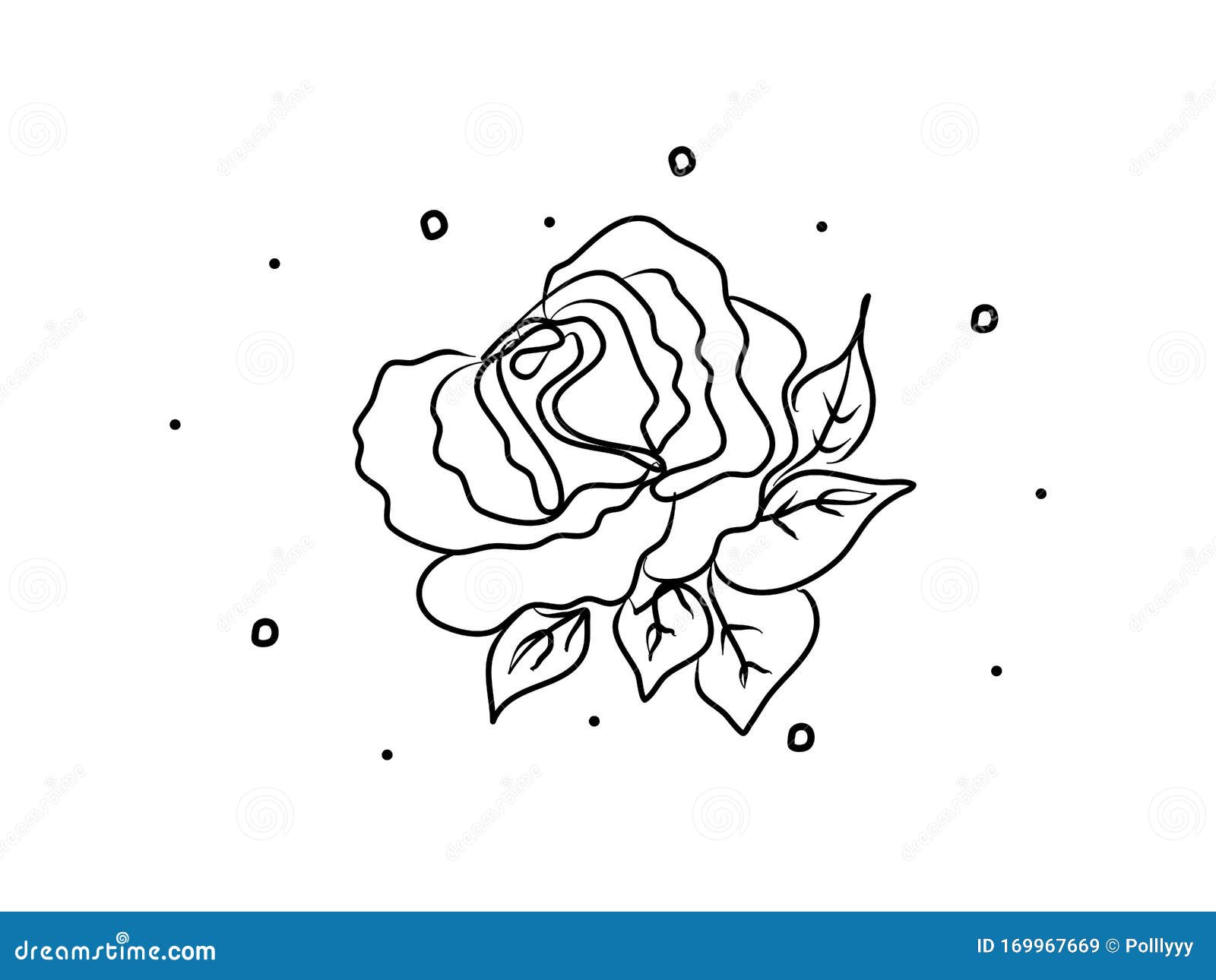 玫瑰花手绘着色本现代涂鸦轮廓图黑向量例证 插画包括有可笑 图象 概念 颜色 乐趣 装饰