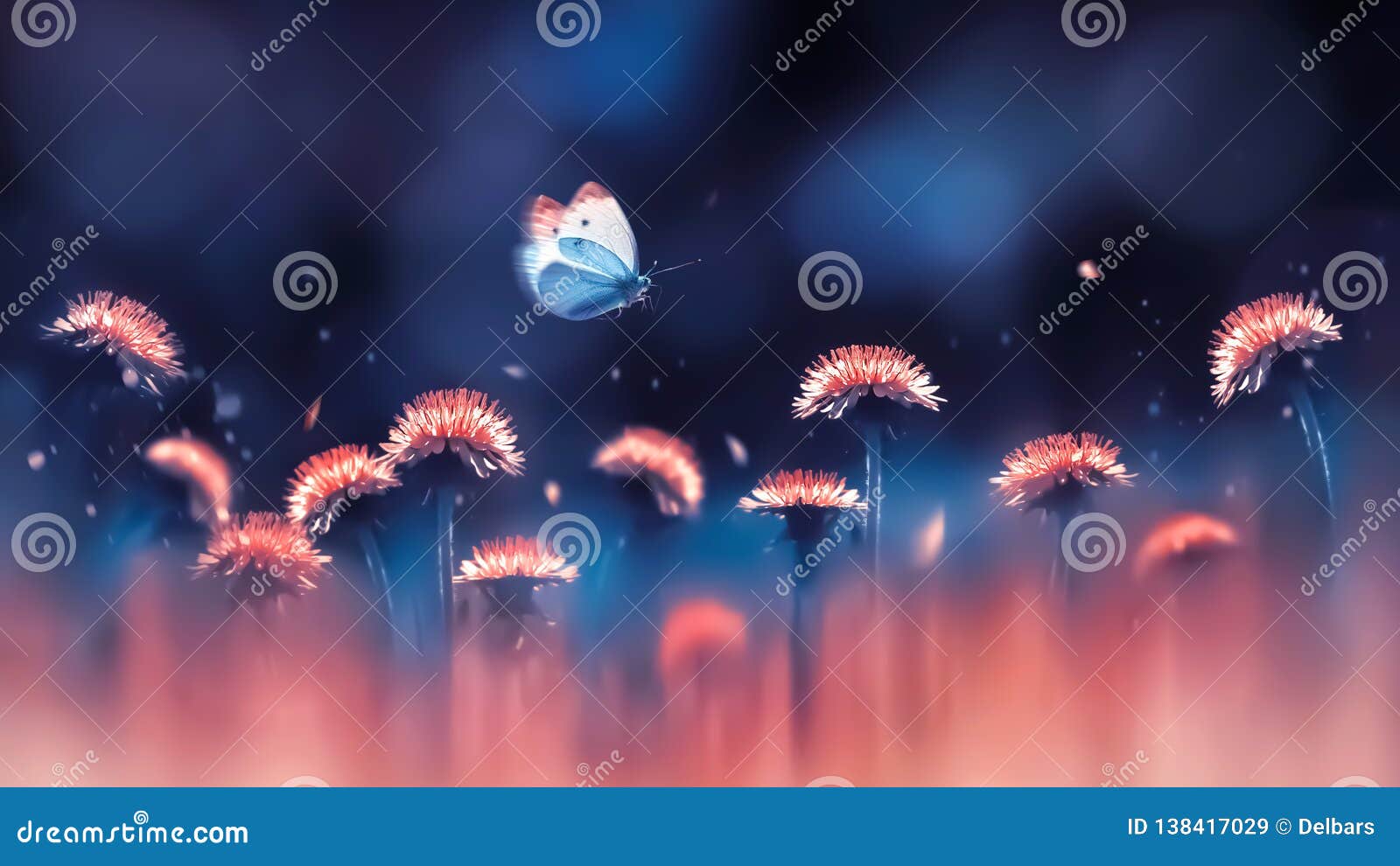 珊瑚明亮的蒲公英和蓝色蝴蝶春天夏天创造性的背景在背后照明的艺术性的图象库存图片 图片包括有公园 创造性 珊瑚明亮的蒲公英和蓝色蝴蝶春天夏天创造性的背景在背后照明的艺术性的图象库存图片 图片包括有公园 创造性
