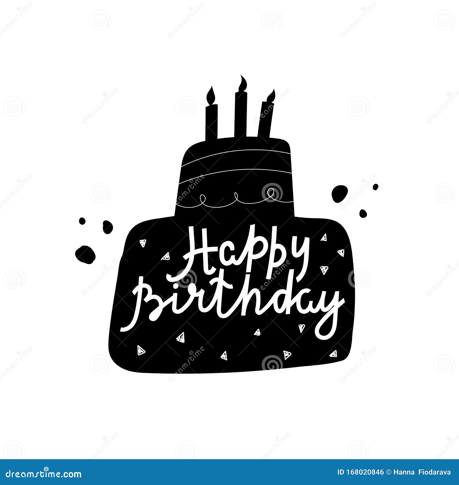 生日快乐蛋糕卡通轮廓上的手绘字母 装饰元素平面假日矢量图插图呼叫向量例证 插画包括有蜡烛 颜色