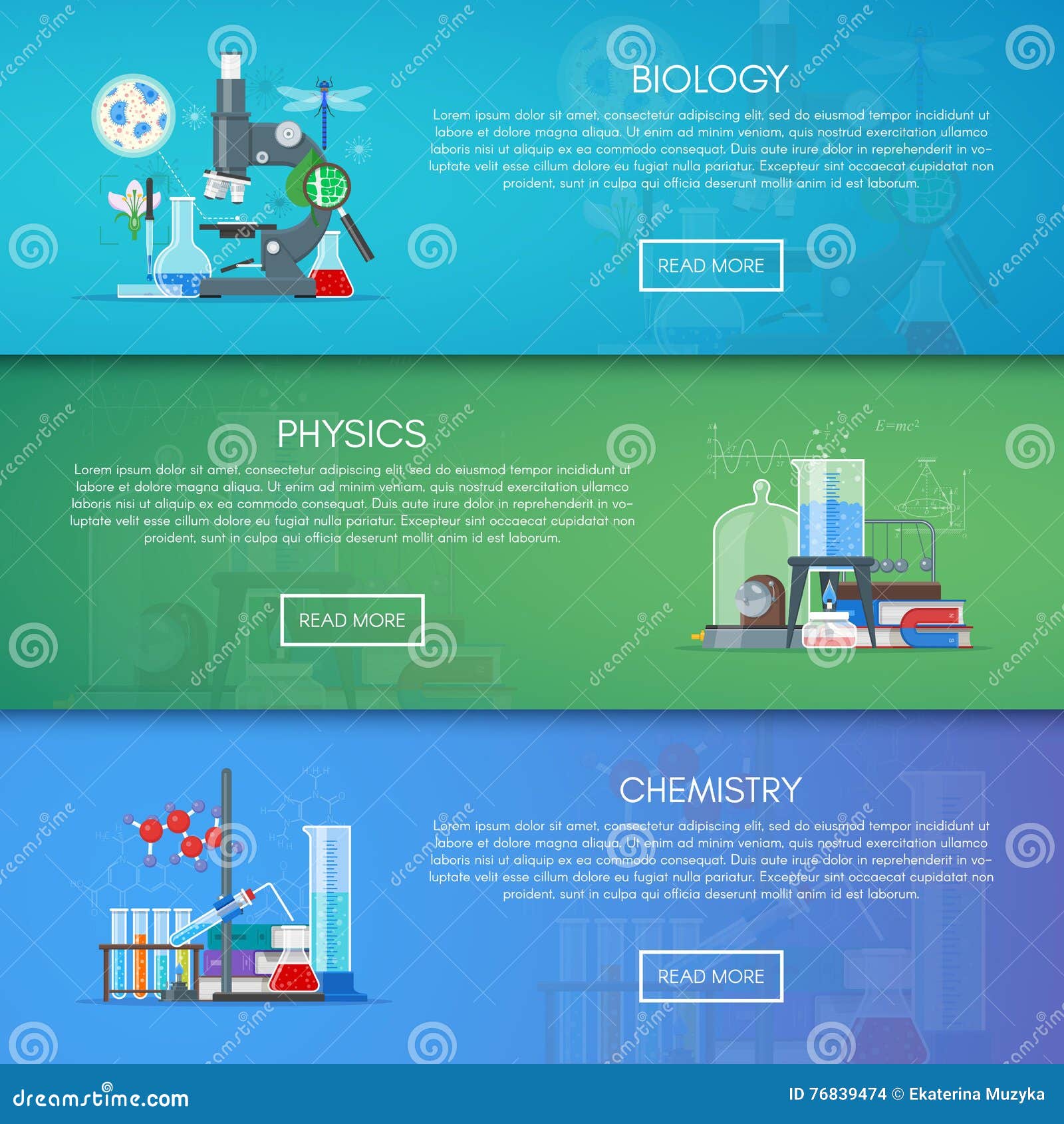 生物 化学和物理传染媒介横幅科学教育在平的样式设计的概念海报向量例证 插画包括有原子 电池