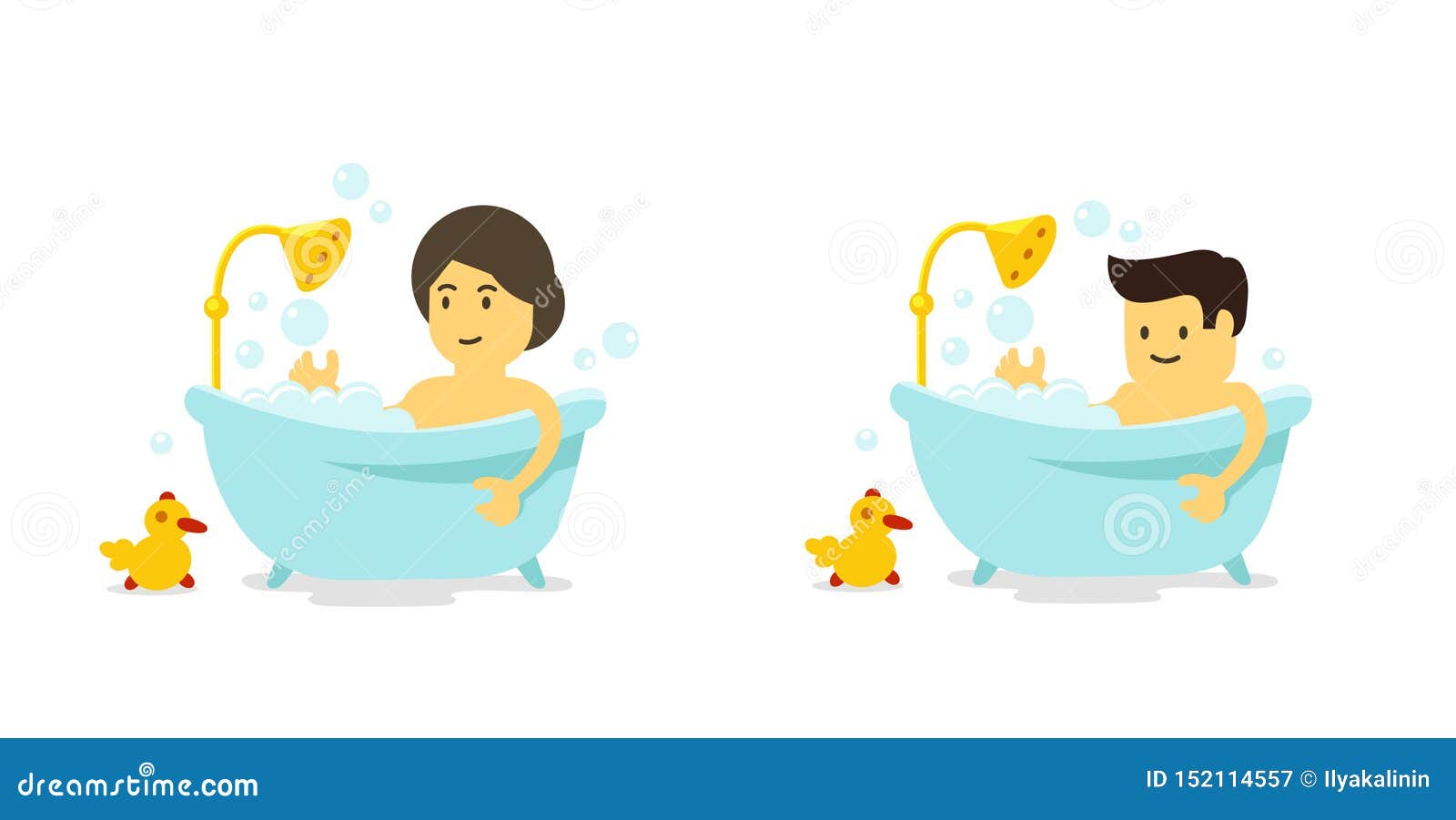 男人和妇女洗浴阵雨在卫生间里沐浴时间传染媒介动画片样式库存例证 插画包括有 男人和妇女洗浴阵雨在卫生间里沐浴时间传染媒介动画片样式库存例证 插画包括有