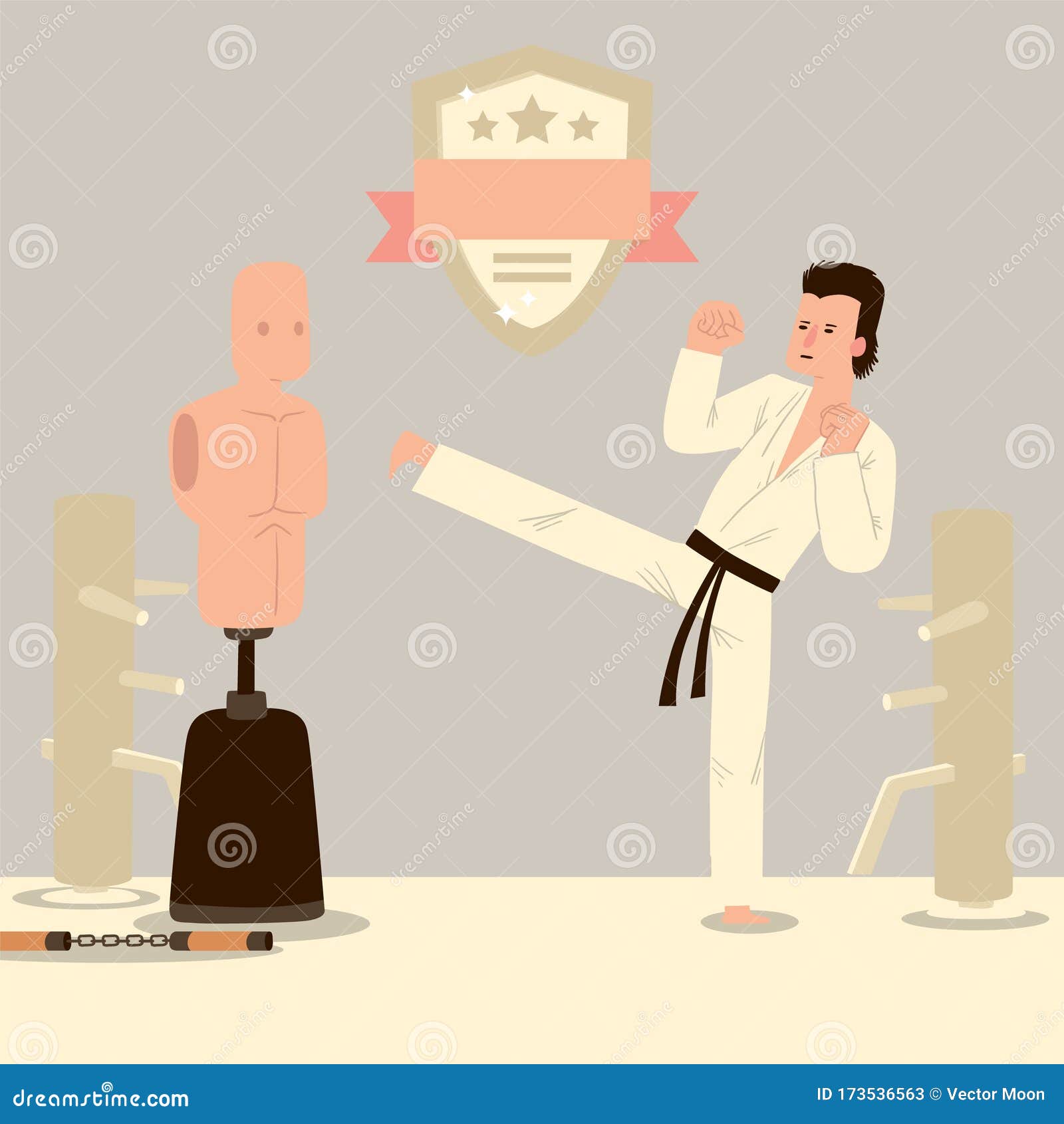 男子空手道拳手 武术训练室 卡通人物传统格服 矢量图向量例证 插画包括有强制 假人 有效地 男子空手道拳手 武术训练室 卡通人物传统格服 矢量图向量例证 插画包括有强制 假人 有效地