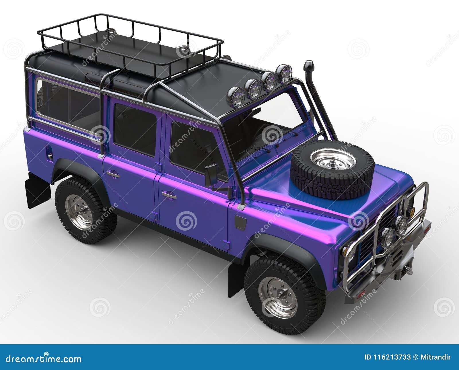 疯狂的紫色现代四轮驱动的车的上面下来观看库存例证 插画包括有疯狂的紫色现代四轮驱动的车的上面下来观看
