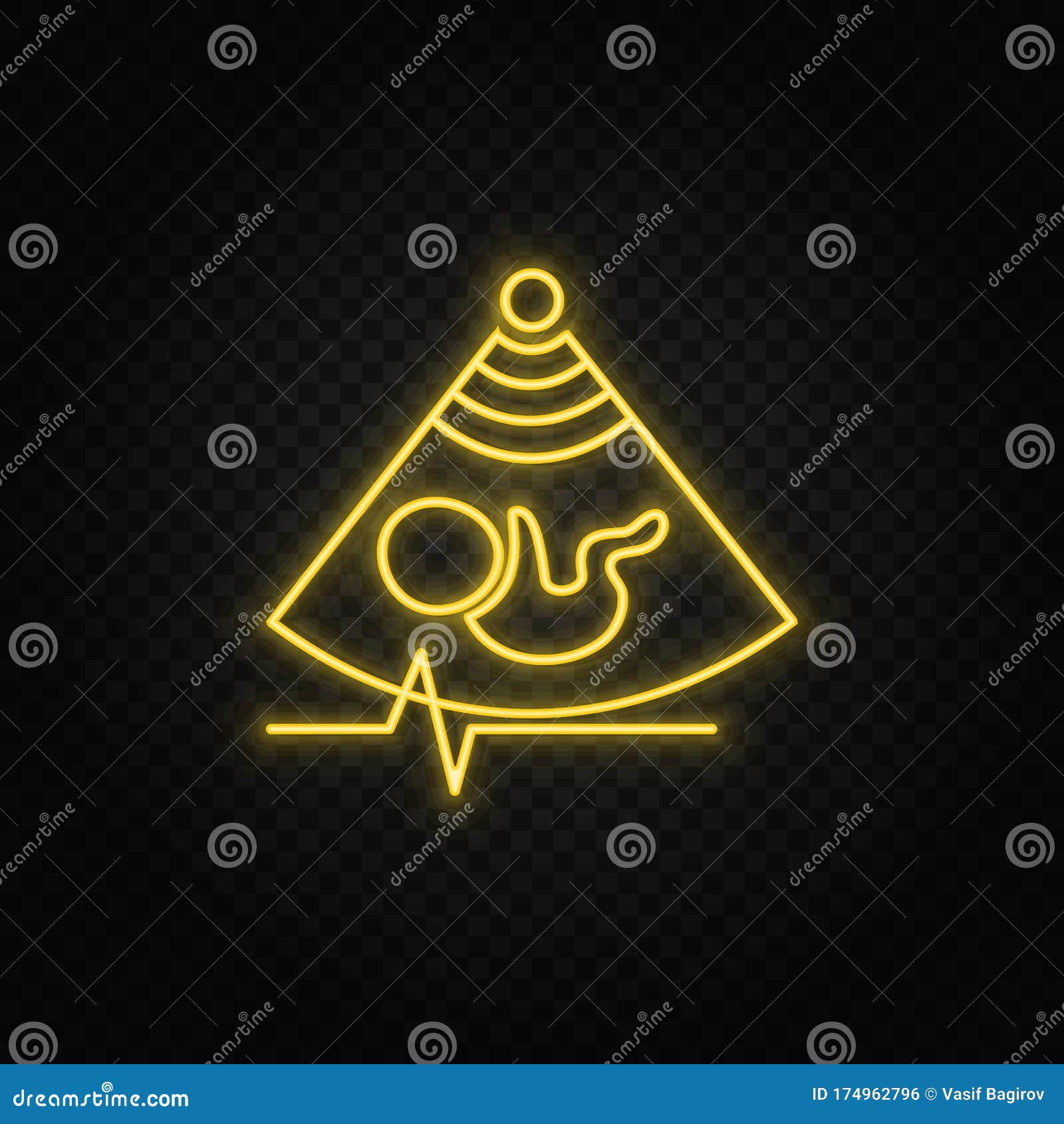 疾病 超声波 婴儿黄色霓虹灯黄色霓虹色矢量图标透明背景库存例证 插画包括有患者 专业人员