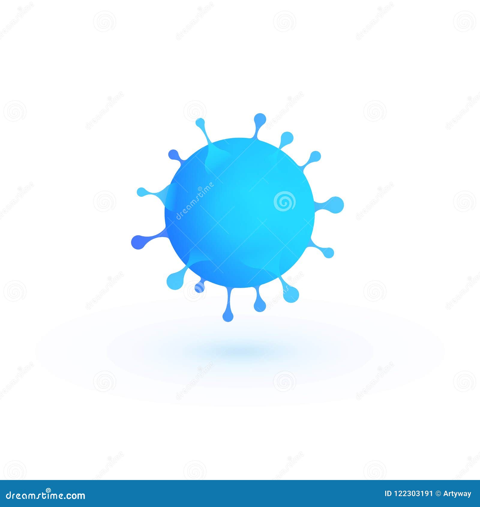 病毒3d传染媒介例证 蓝色细菌提取象 传染标志向量例证 插画包括有