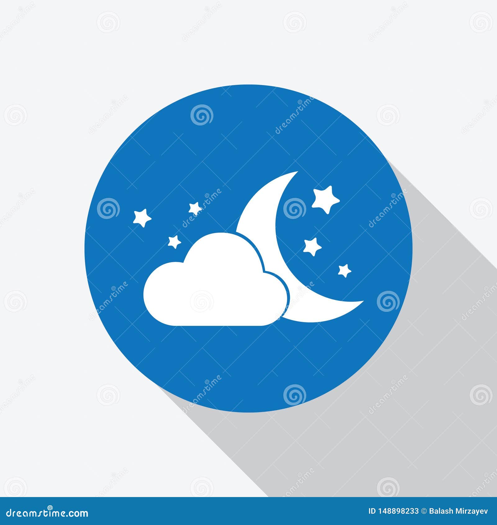 白星之夜 云 月 蓝圆圈图标向量例证 插画包括有符号 背包 晚上 设计 剪影 季节 投反对票 143