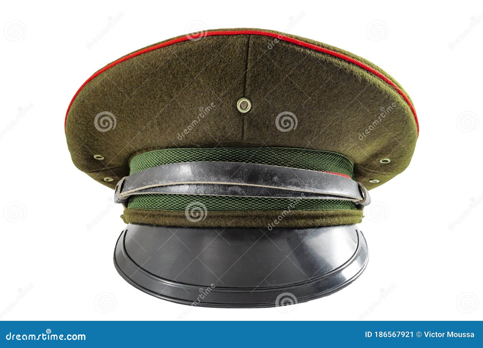 白色背景上凸显的军官帽前观的俄罗斯军帽和苏联军服概念库存图片. 图片包括有战士, 防御, 专业人员- 186567921